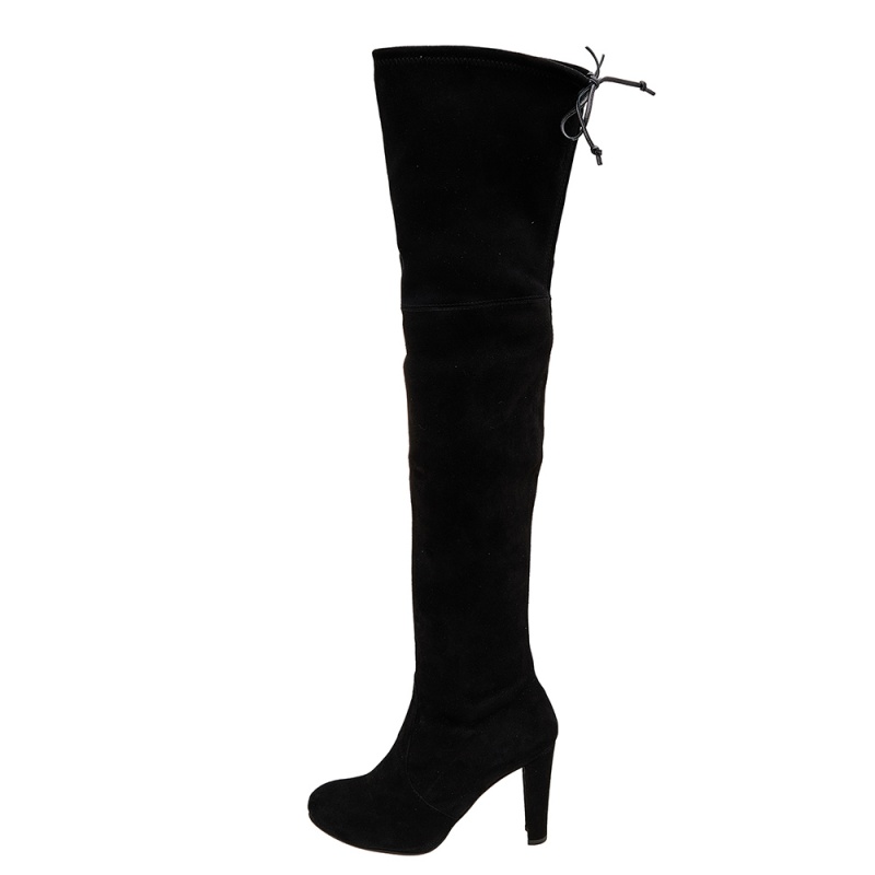 

Stuart Weitzman Black Suede Highland Over The Knee Boots Size