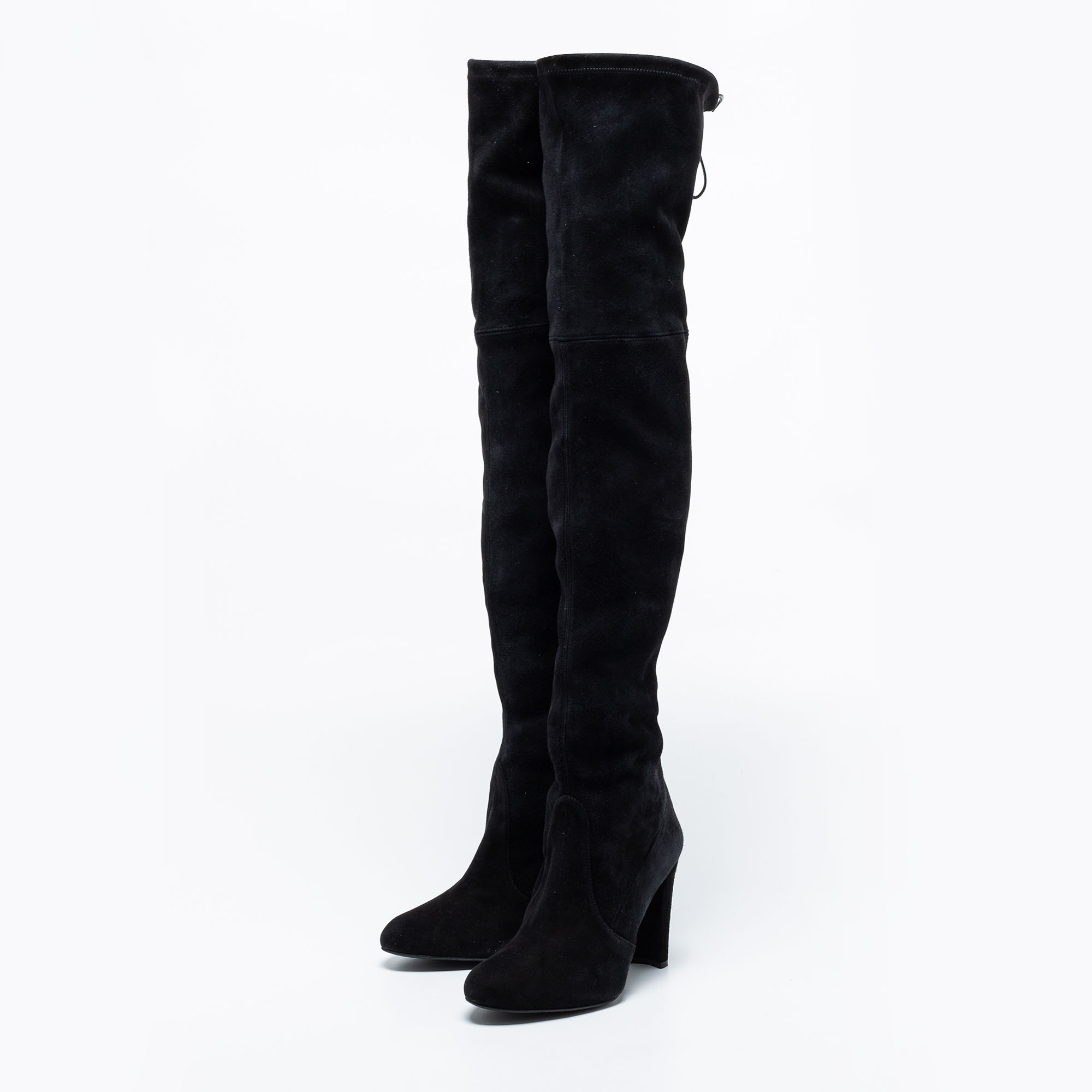 

Stuart Weitzman Black Suede Tie Land Over The Knee Boots Size