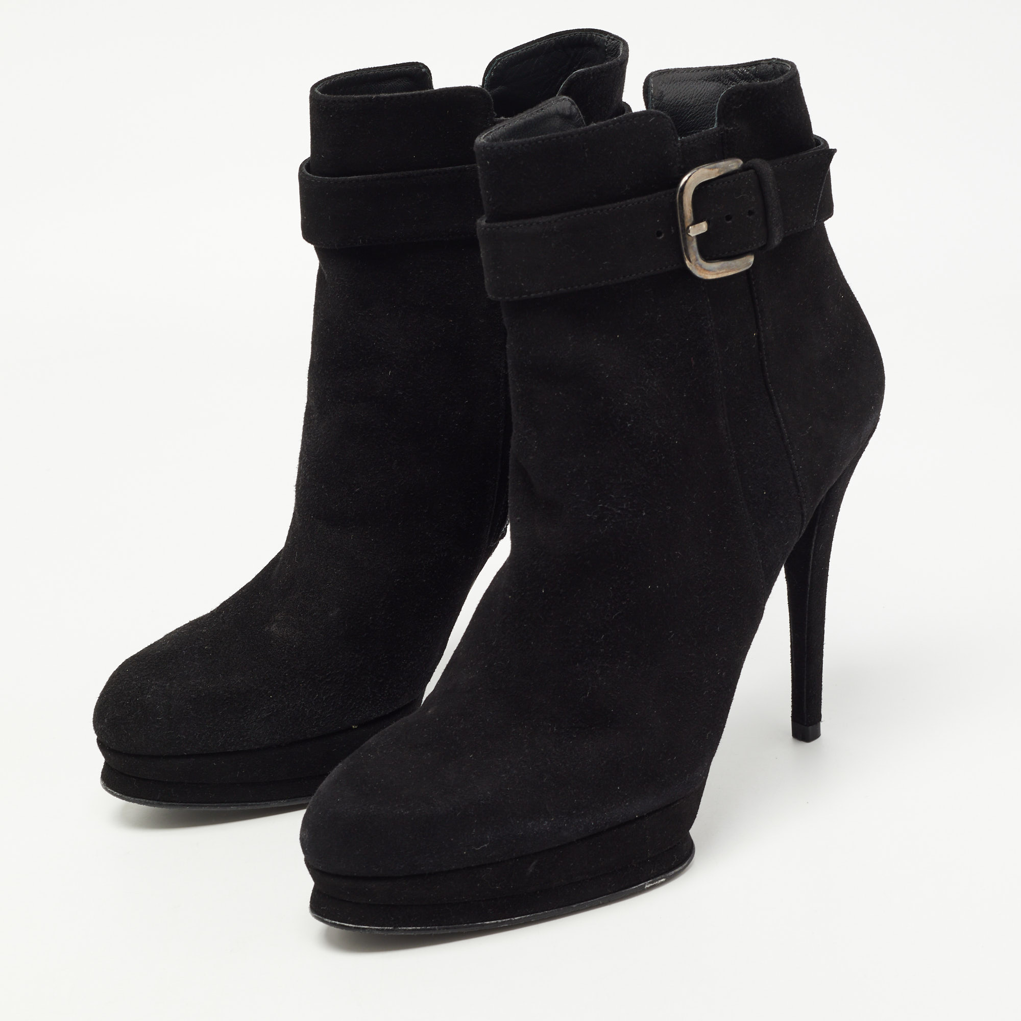 

Stuart Weitzman Black Suede Safetybe Ankle Length Boots Size