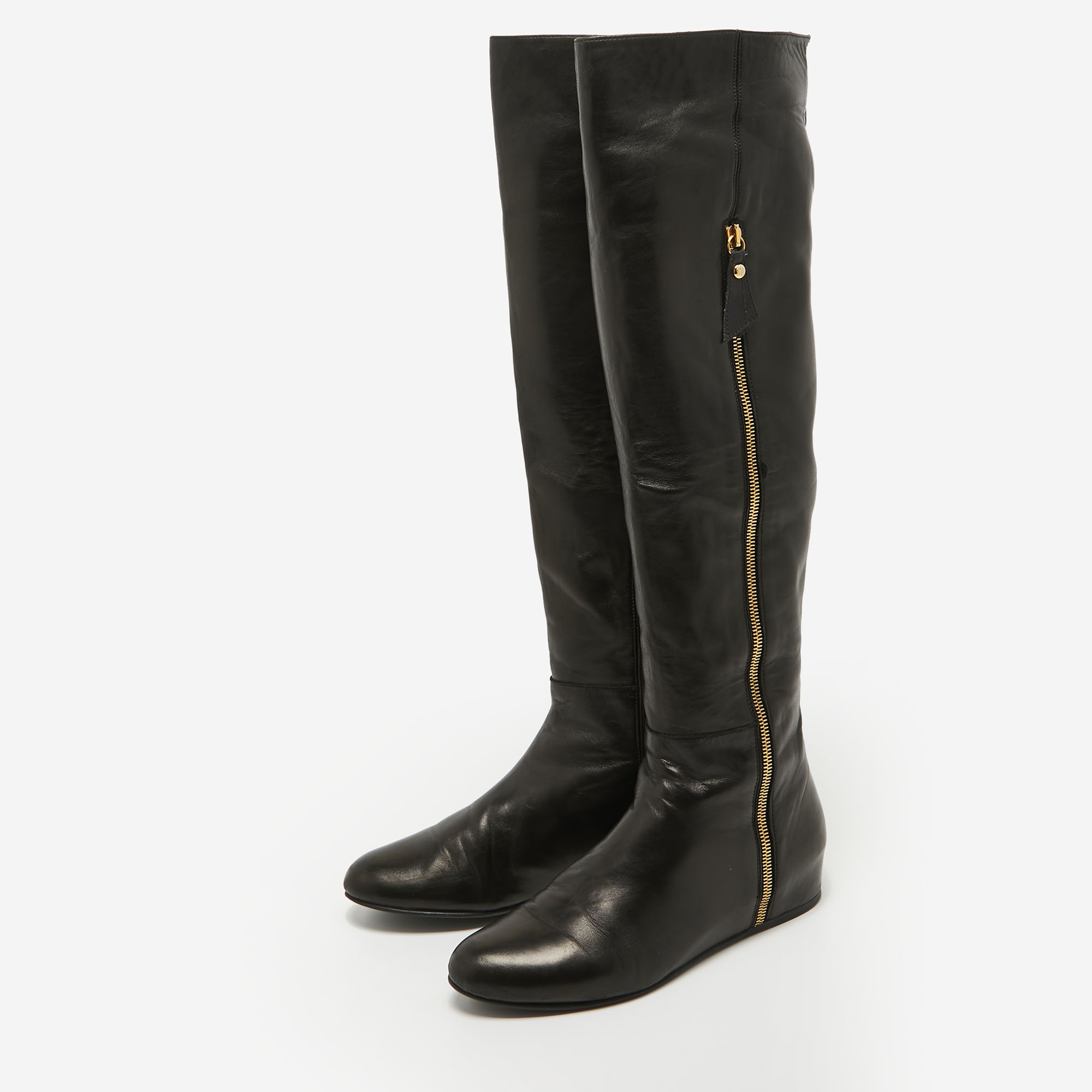 

Stuart Weitzman Black Leather Knee Length Boots Size