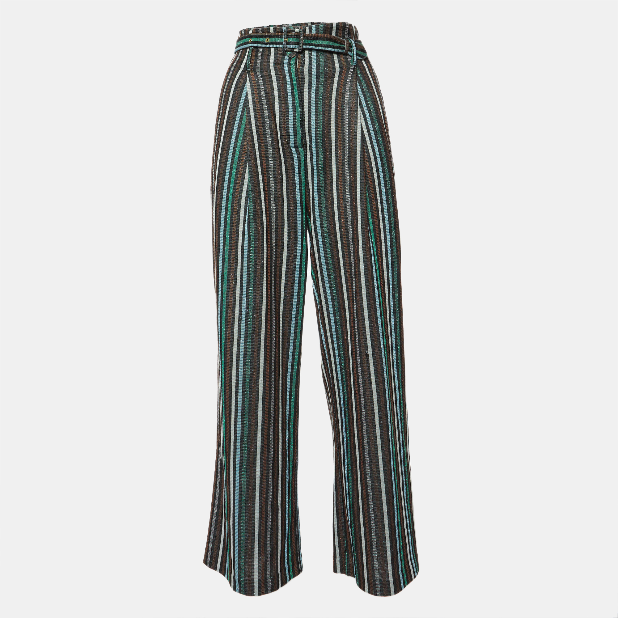 

Suoli Multicolor Lurex Knit Belted Trousers S