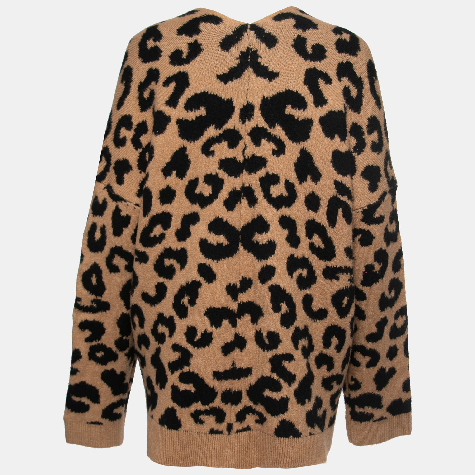 

Superdown Brown Leopard Pattern Knit Draya Open Front Cardigan