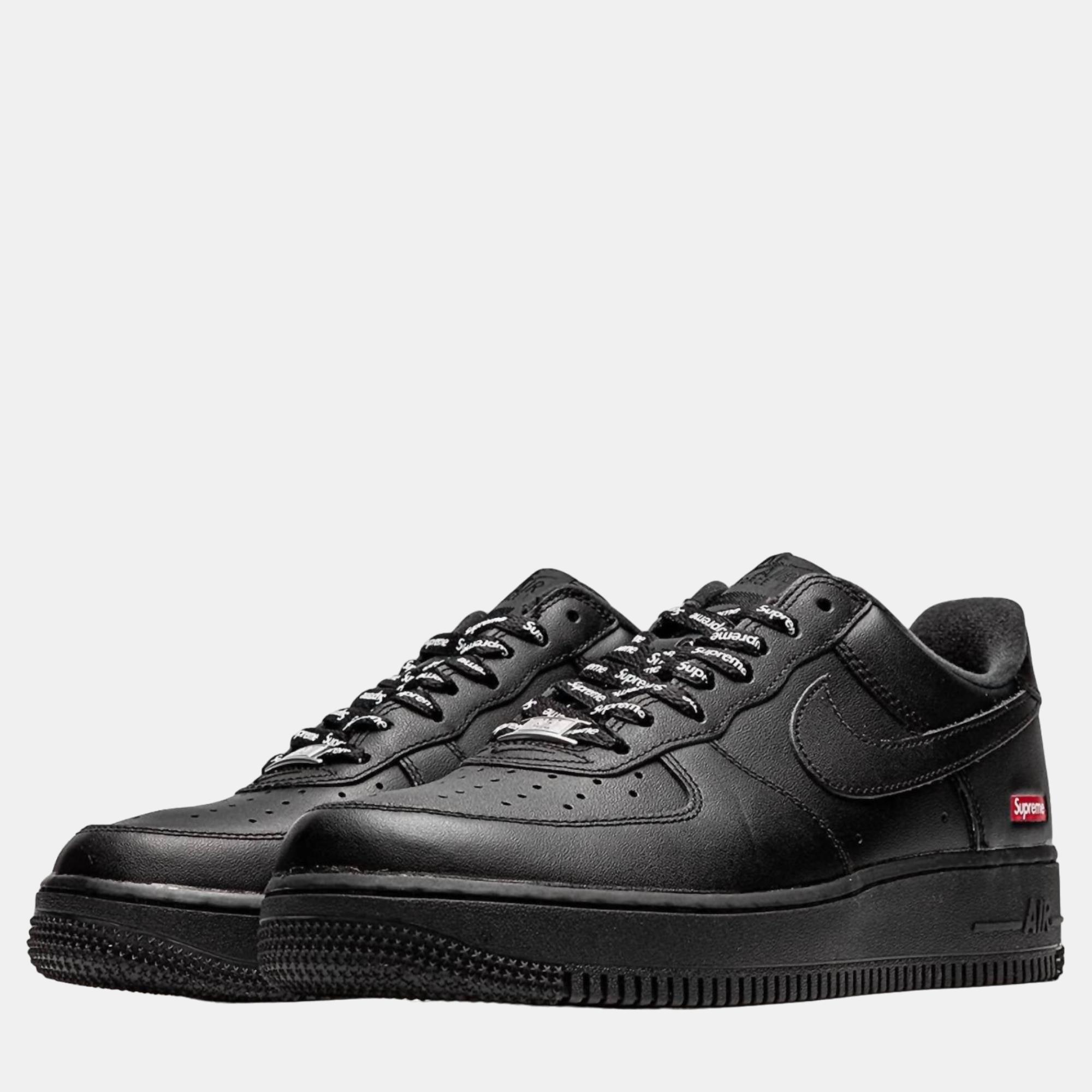 Pre-owned Supreme Black Leather Sneaker Eu 43.5