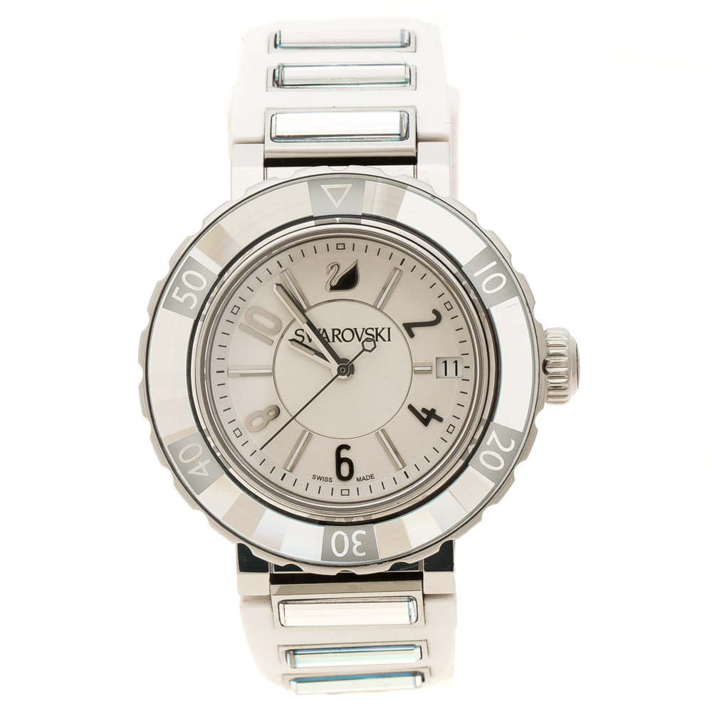 Swarovski White Stainless Steel Octea Sport Women's Wristwatch 39 mm