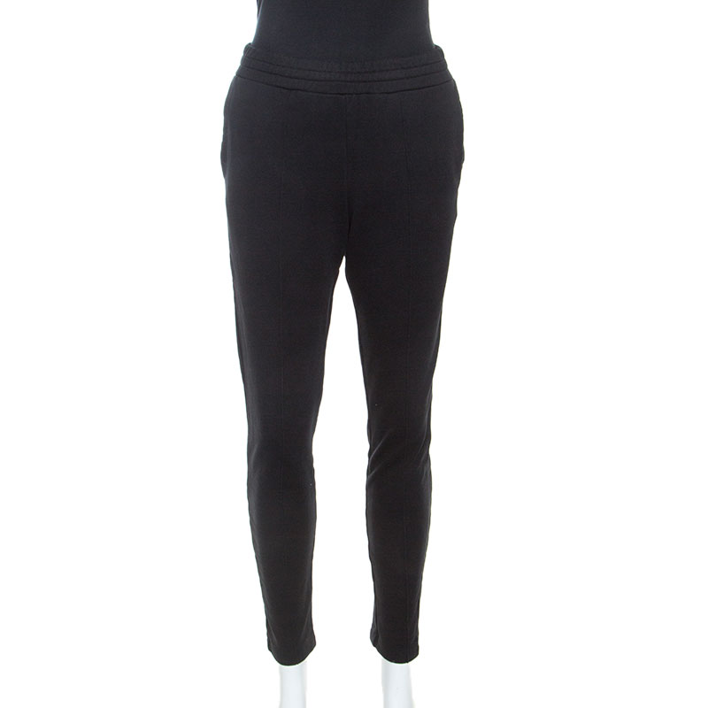 

T by Alexander Wang Black Jersey Track Pants