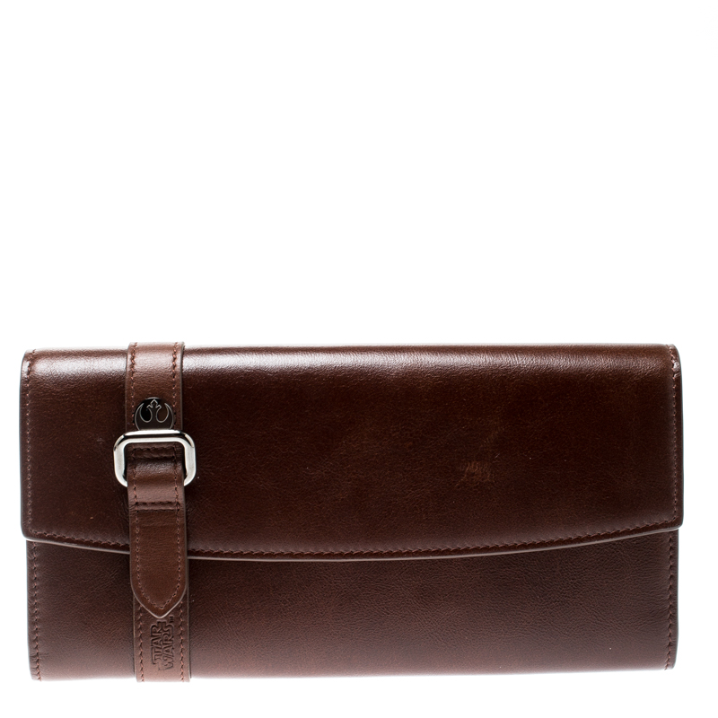 S.T. Dupont Brown Leather Rey Star Wars Long Wallet
