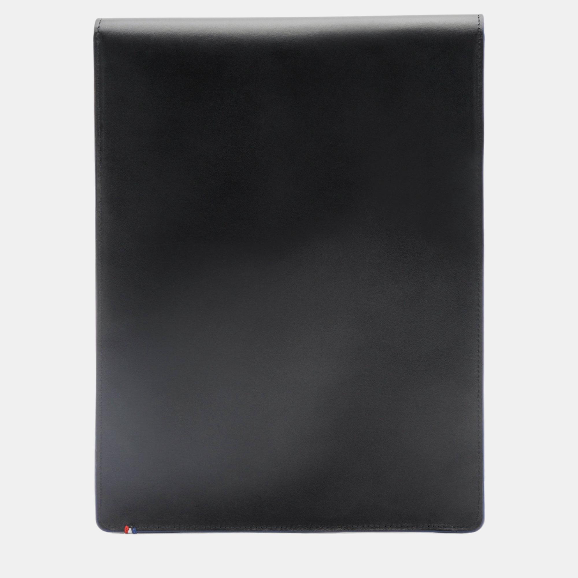 

S.T. Dupont "Line D" Slim Black & Blue Cowhide and Leather Tablet Case