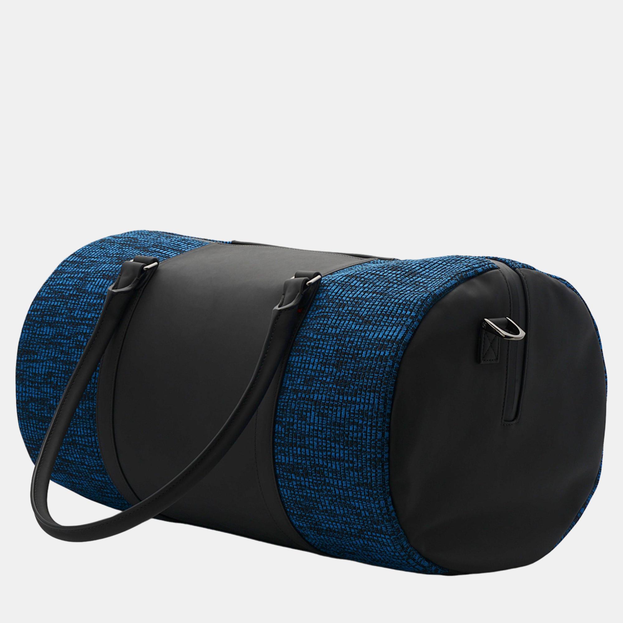 

S.T. Dupont Jet Millennium Black And Blue Rubber And Canvas Travel Bag