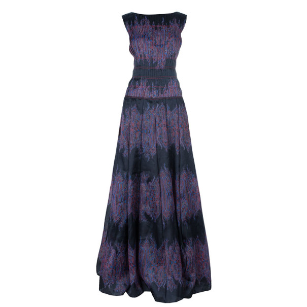 مملوكة مسبقًا Tadashi Shoji Printed Pleated Gown L