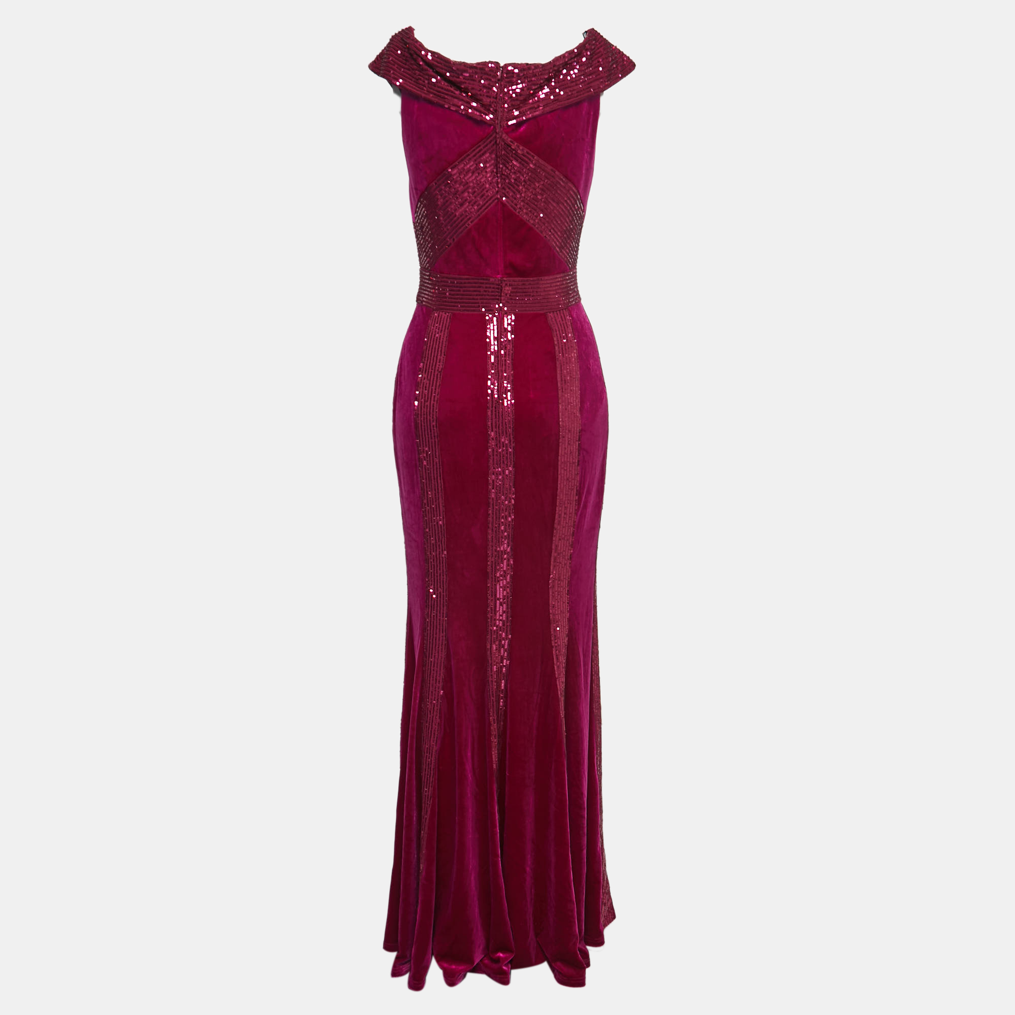 

Tadashi Shoji Purple Velvet and Sequin Rhea Gown