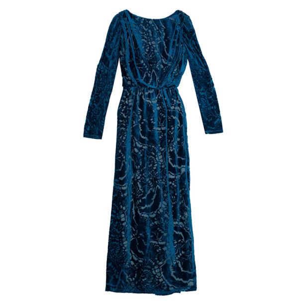 Pre Owned Tadashi Shoji Velvet Printed Dress M
