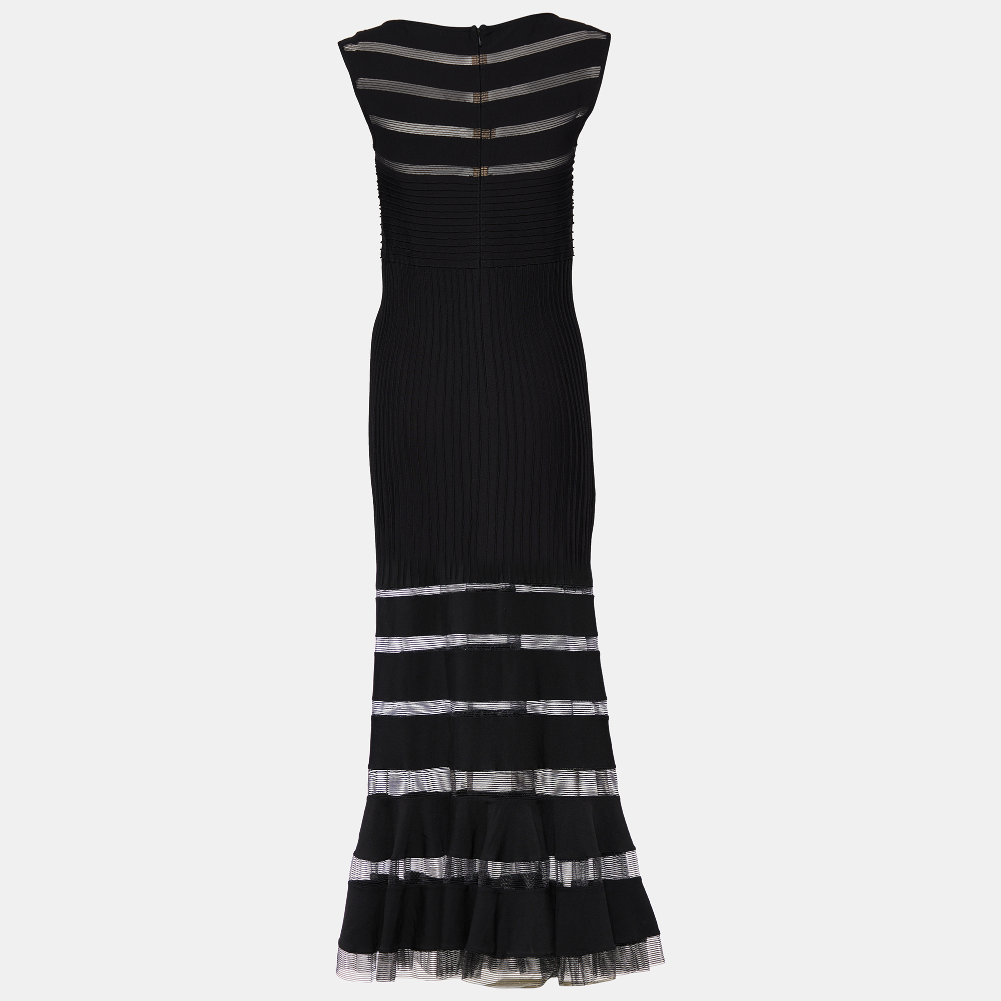 

Tadashi Shoji Black Pintuck Jersey Sleeveless Gown