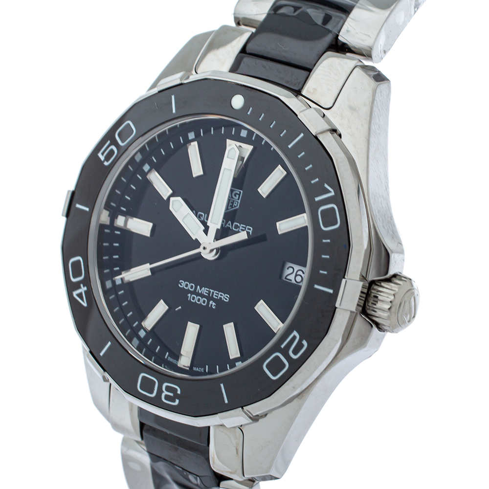 

Tag Heuer Black Stainless Steel Ceramic Aquaracer WAY131A Women's Wristwatch