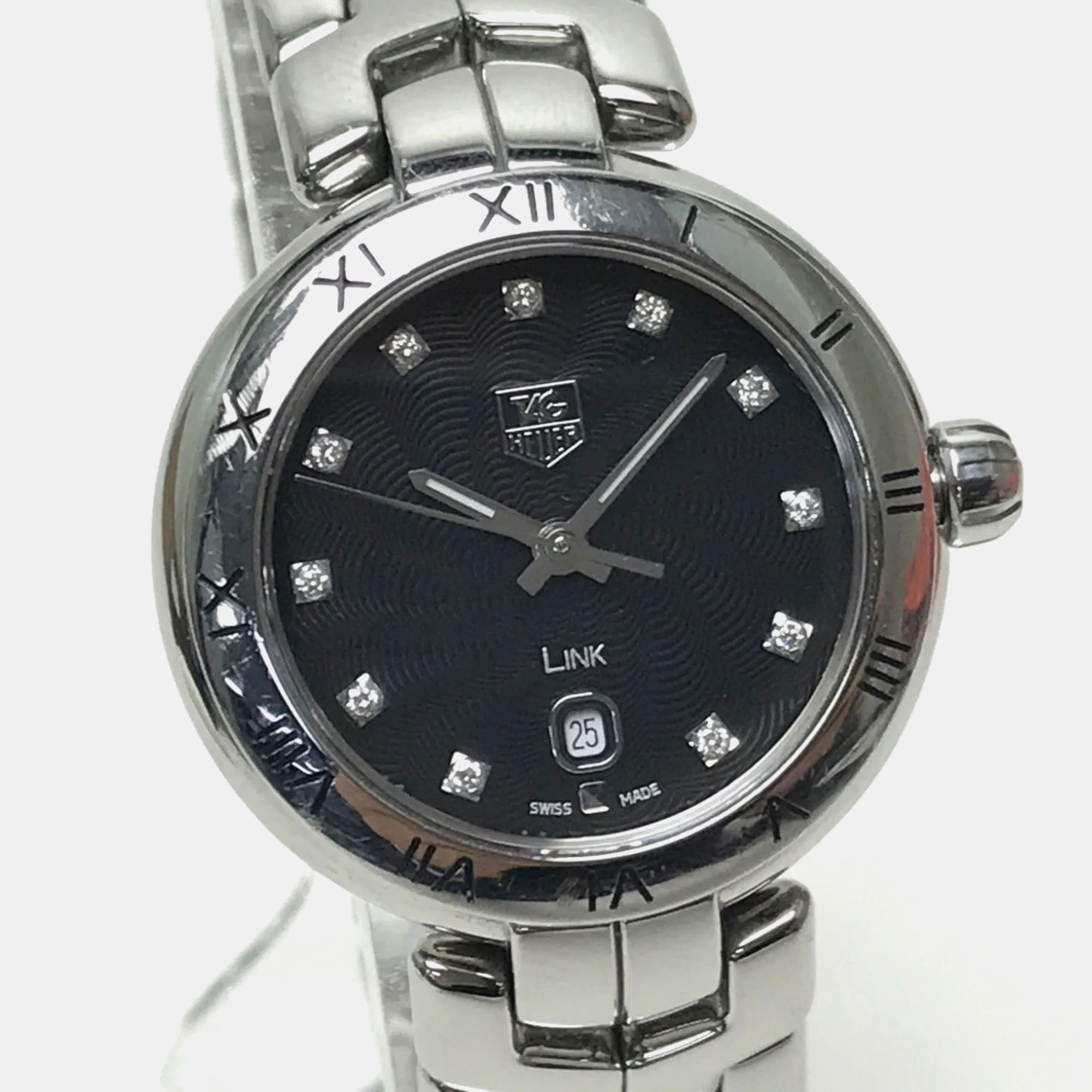 

Tag Heuer Black Stainless Steel Diamond Link WAT1410.BA0954 Quartz Women's Wristwatch 29 mm