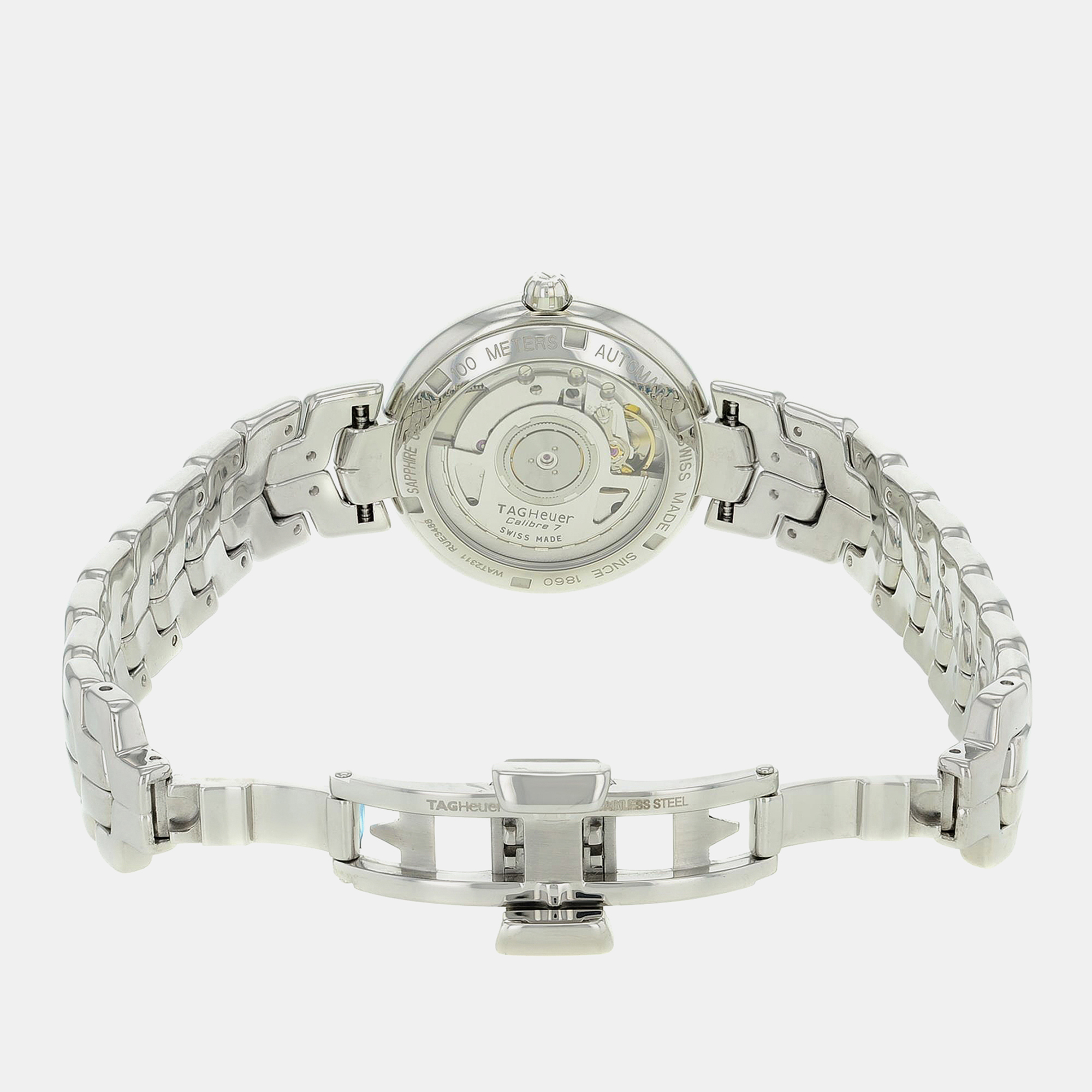Tag Heuer White Diamonds Stainless Steel Link  WAT2311.BA0956 Automatic Women`s Wristwatch 34mm 