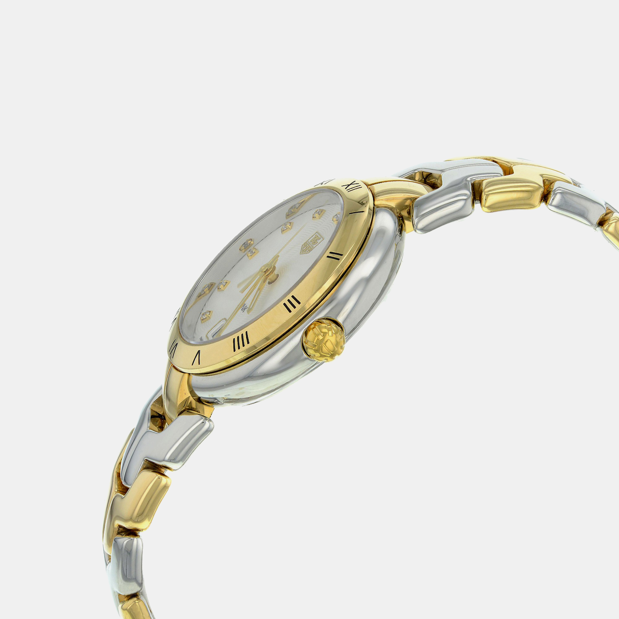 Tag Heuer White 18K Gold Stainless Steel Link  WAT1350.BB0957 Quartz  Women`s Wristwatch 34mm 