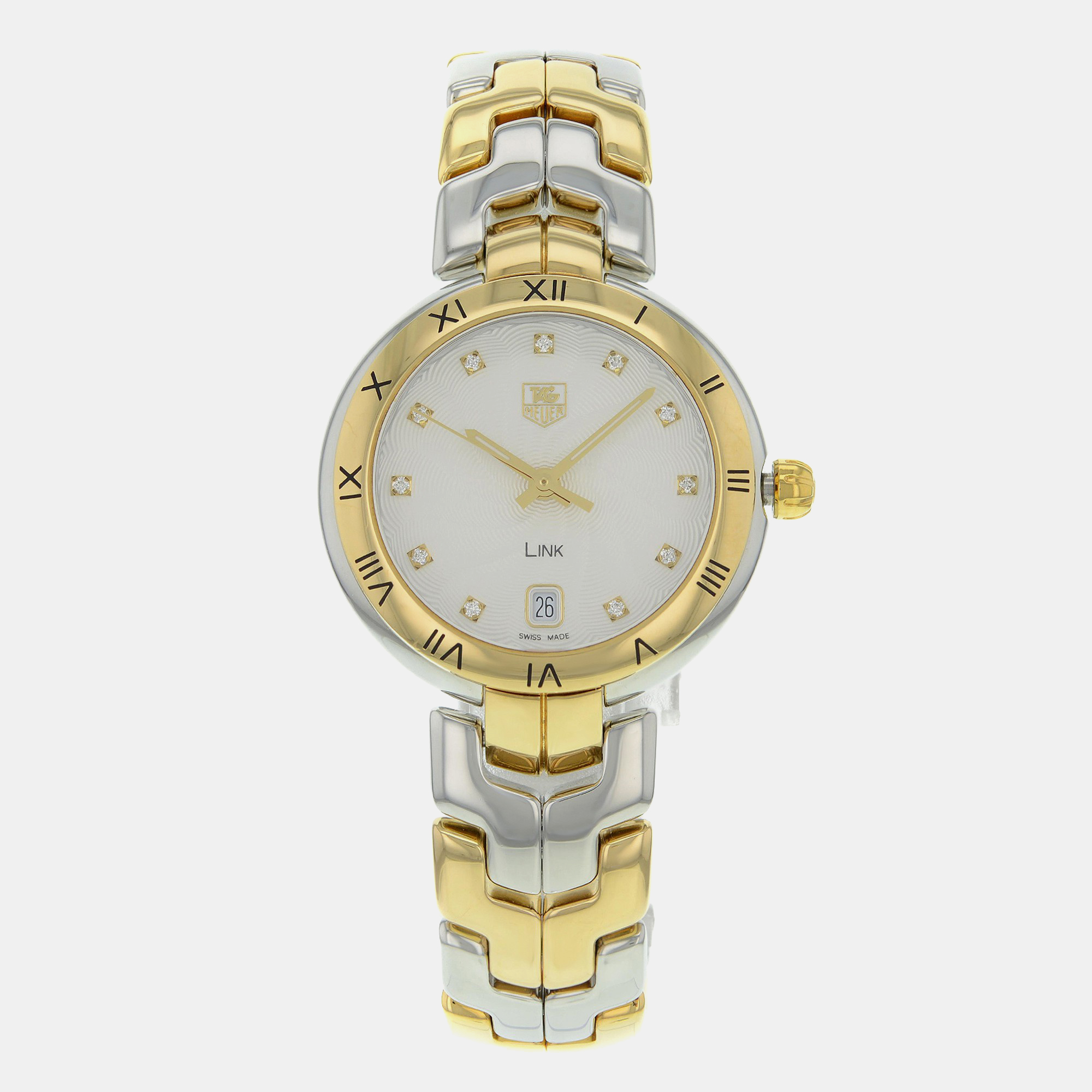 

Tag Heuer Link Silver Dial Steel 18K Gold Quartz Women's Wristwatch 34 mm