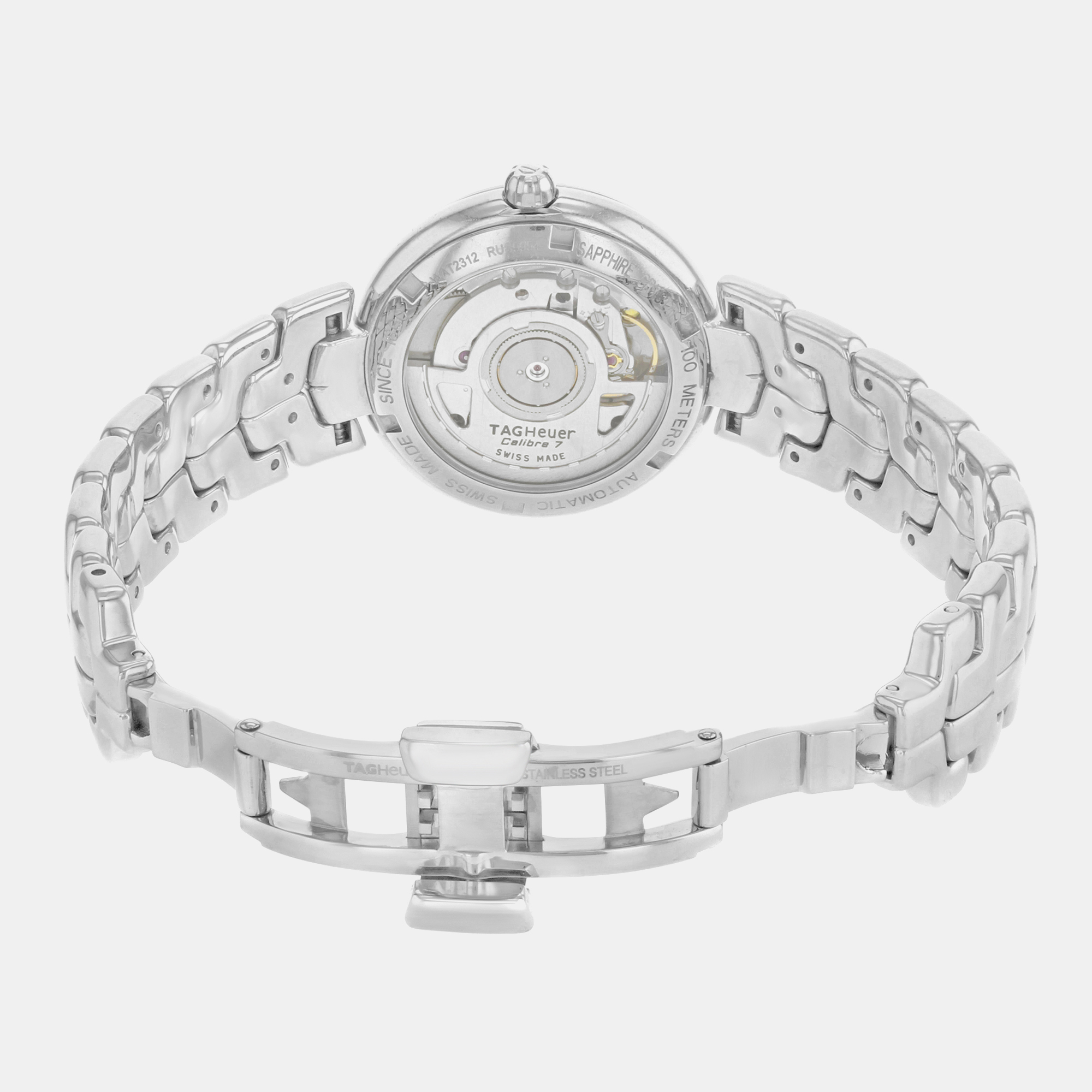 Tag Heuer White Steel Diamonds Link  WAT2312.BA0956 Automatic Women`s Wristwatch 34mm 