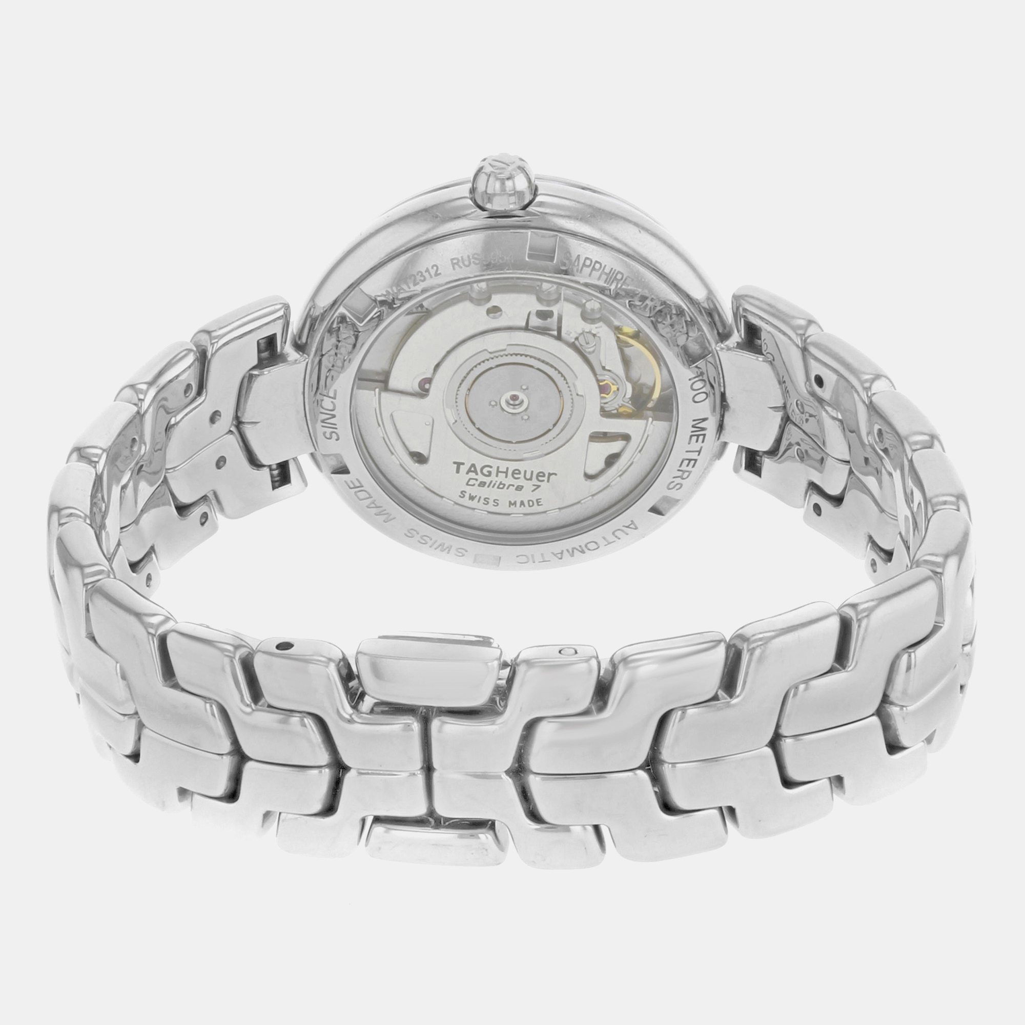 Tag Heuer White Steel Diamonds Link  WAT2312.BA0956 Automatic Women`s Wristwatch 34mm 