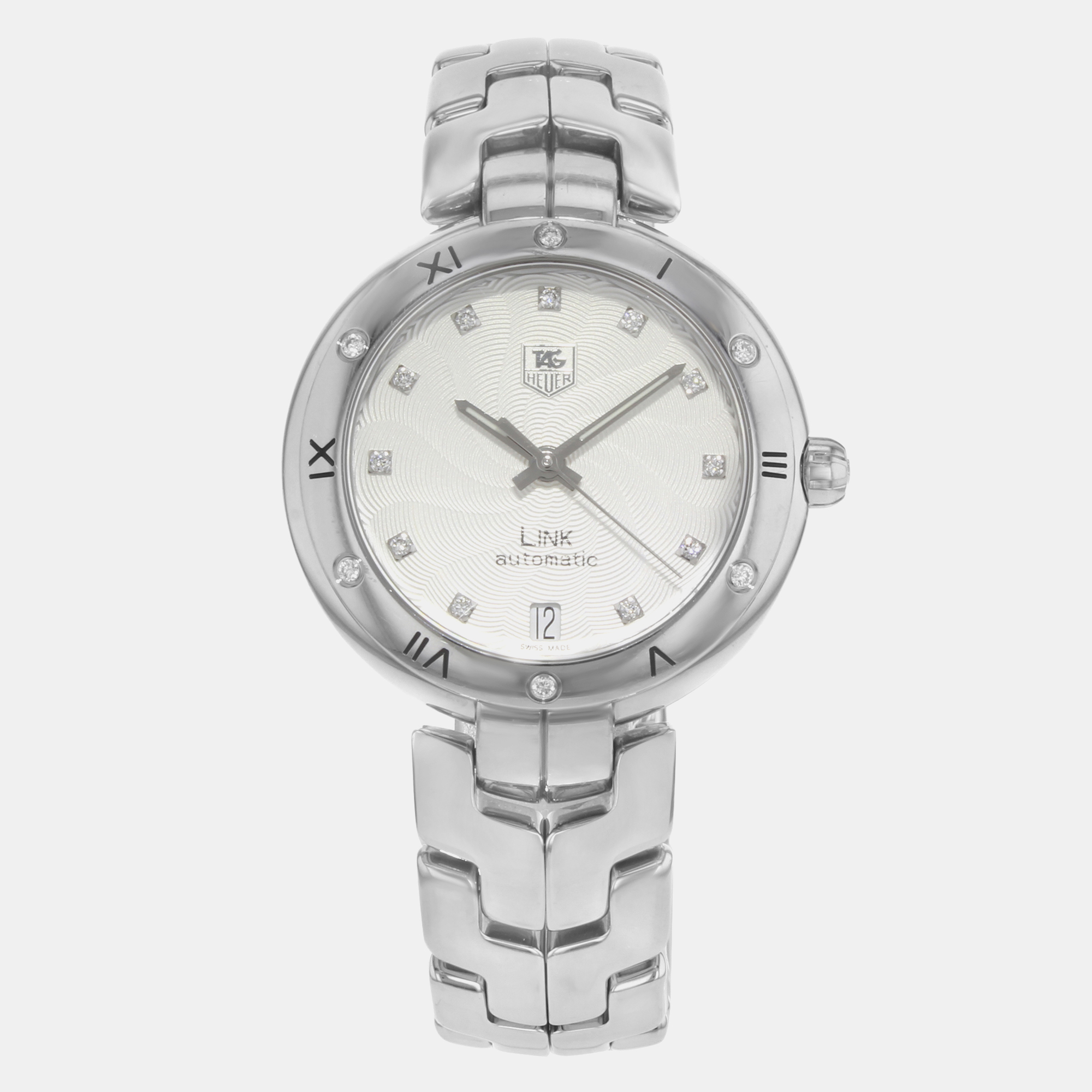 

Tag Heuer White Steel Diamonds Link WAT2312.BA0956 Automatic Women's Wristwatch, Silver