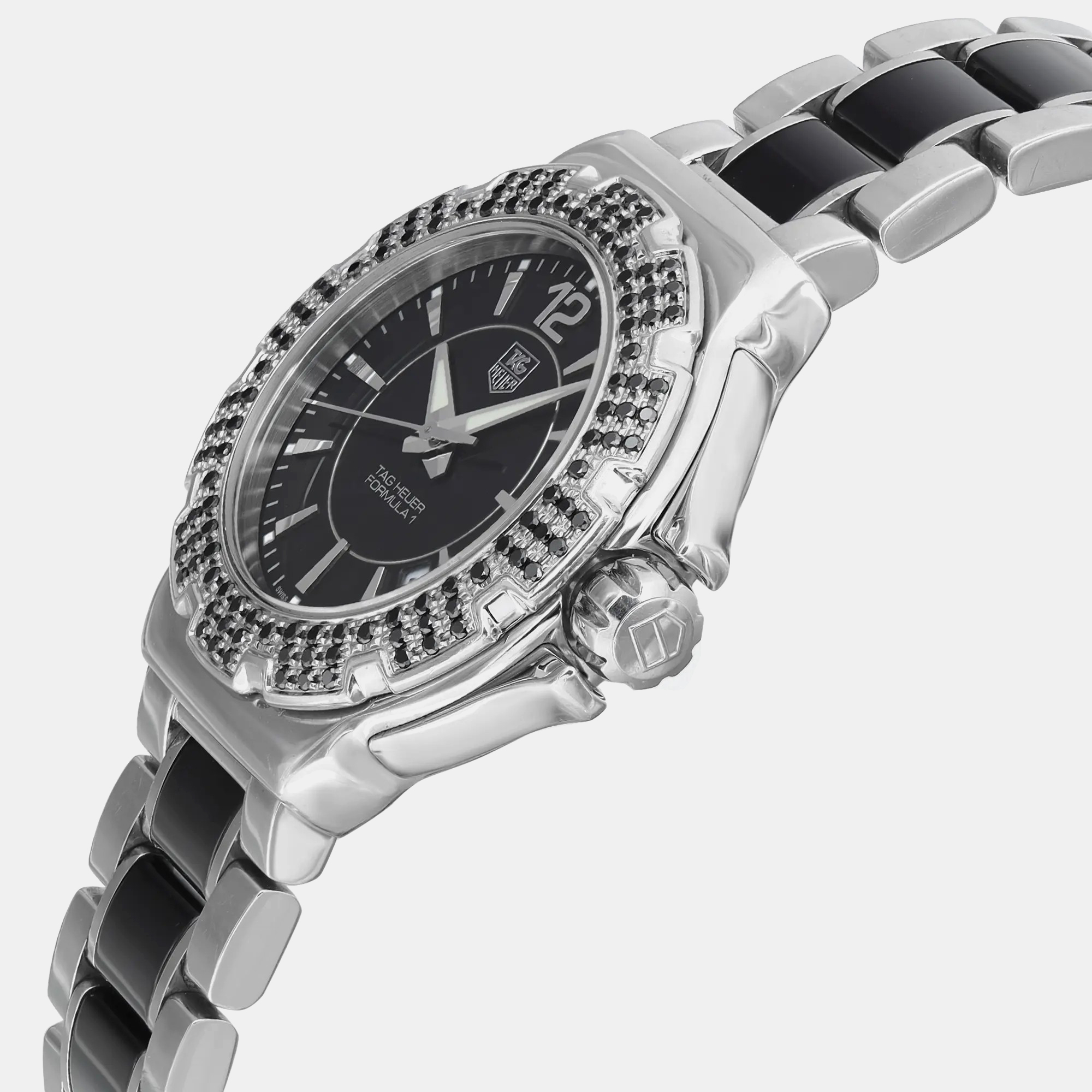 Tag Heuer Black Steel Ceramic Formula 1 WAH1216.BA0859 Quarts Women`s Wristwatch 36mm 