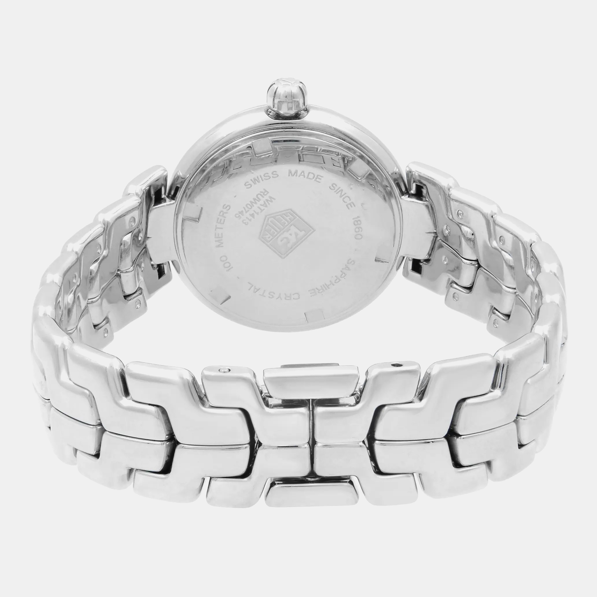 Tag Heuer Silver Diamond Stainless Steel Link WAT1413.BA0954 Quartz Women`s Wristwatch 29 mm 