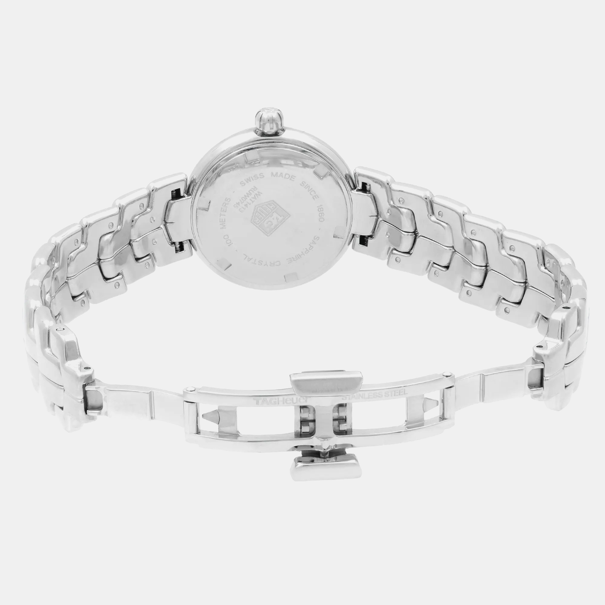Tag Heuer Silver Diamond Stainless Steel Link WAT1413.BA0954 Quartz Women`s Wristwatch 29 mm 