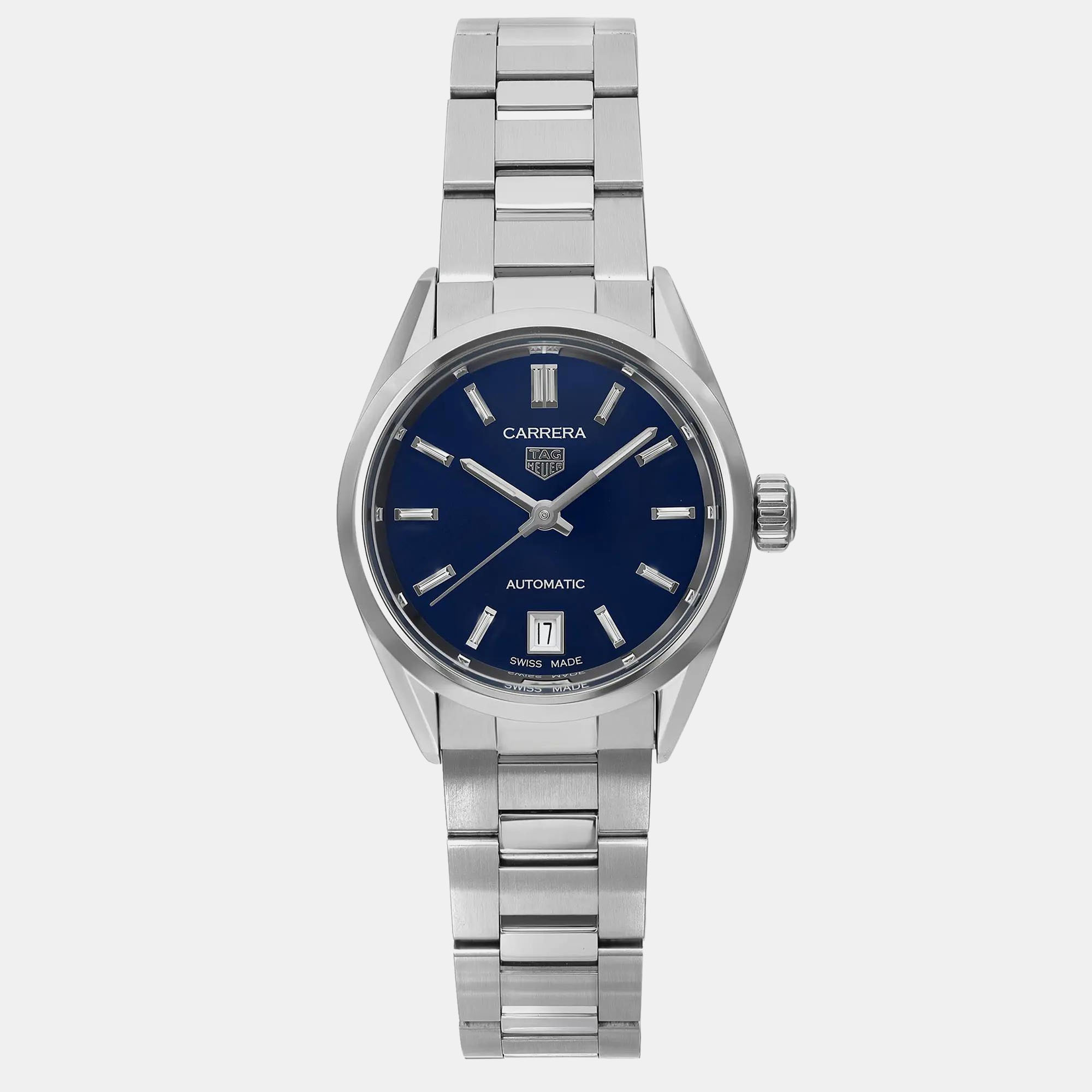 

Tag heuer Blue Stainless Steel Carrera WBN2411.BA0621 Automatic Men's Wristwatch 29 mm