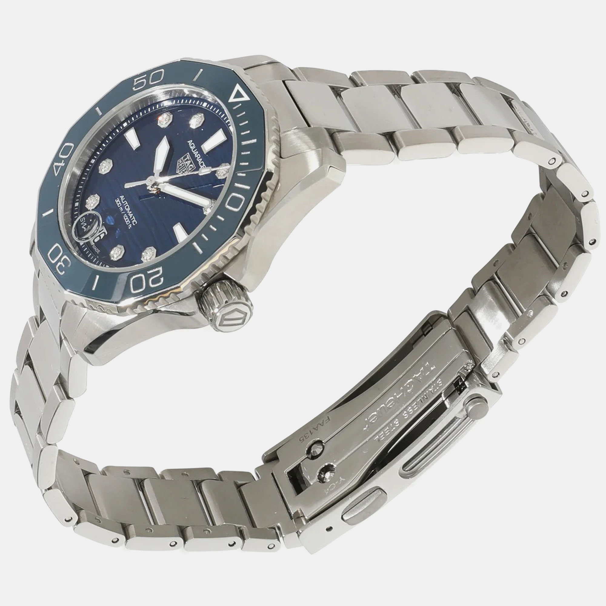 Tag Heuer Blue Stainless Steel Aquaracer Automatic Women`s Wristwatch 36 mm 