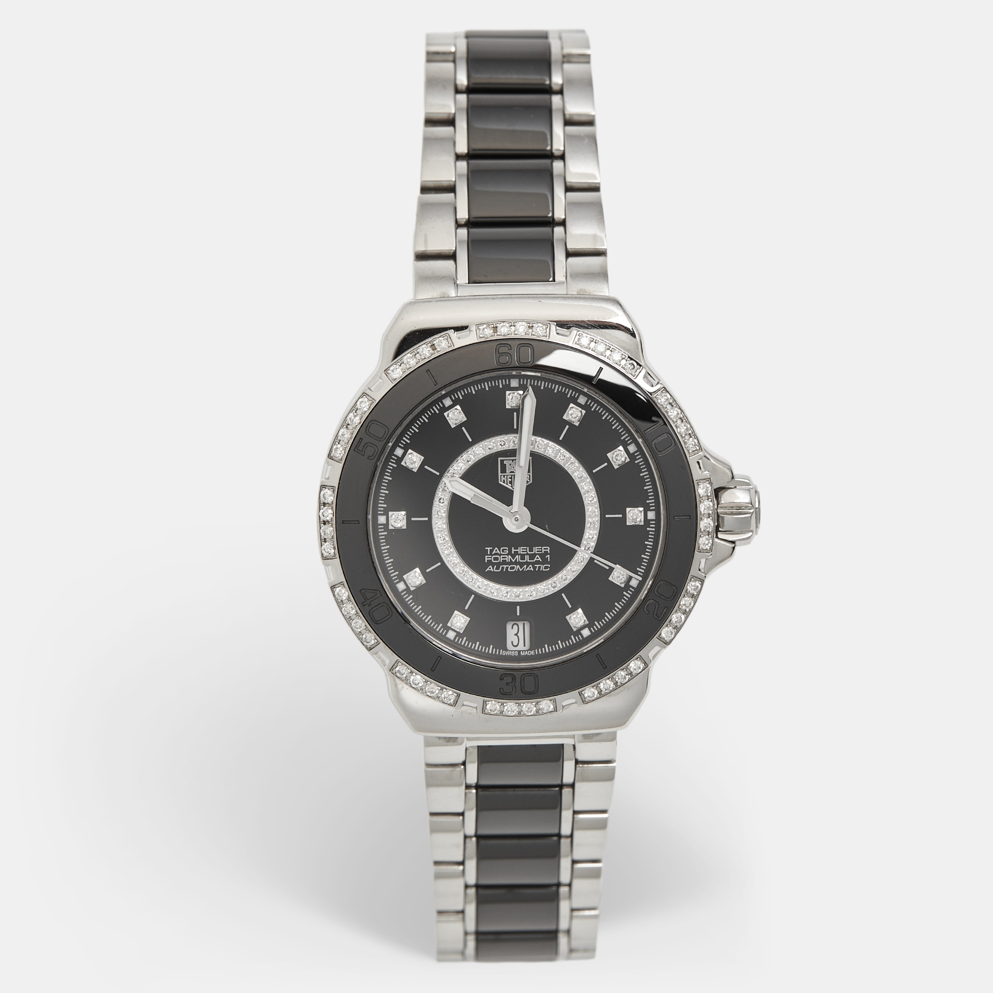 

TAG Heuer Black Ceramic Stainless Steel Diamond Formula