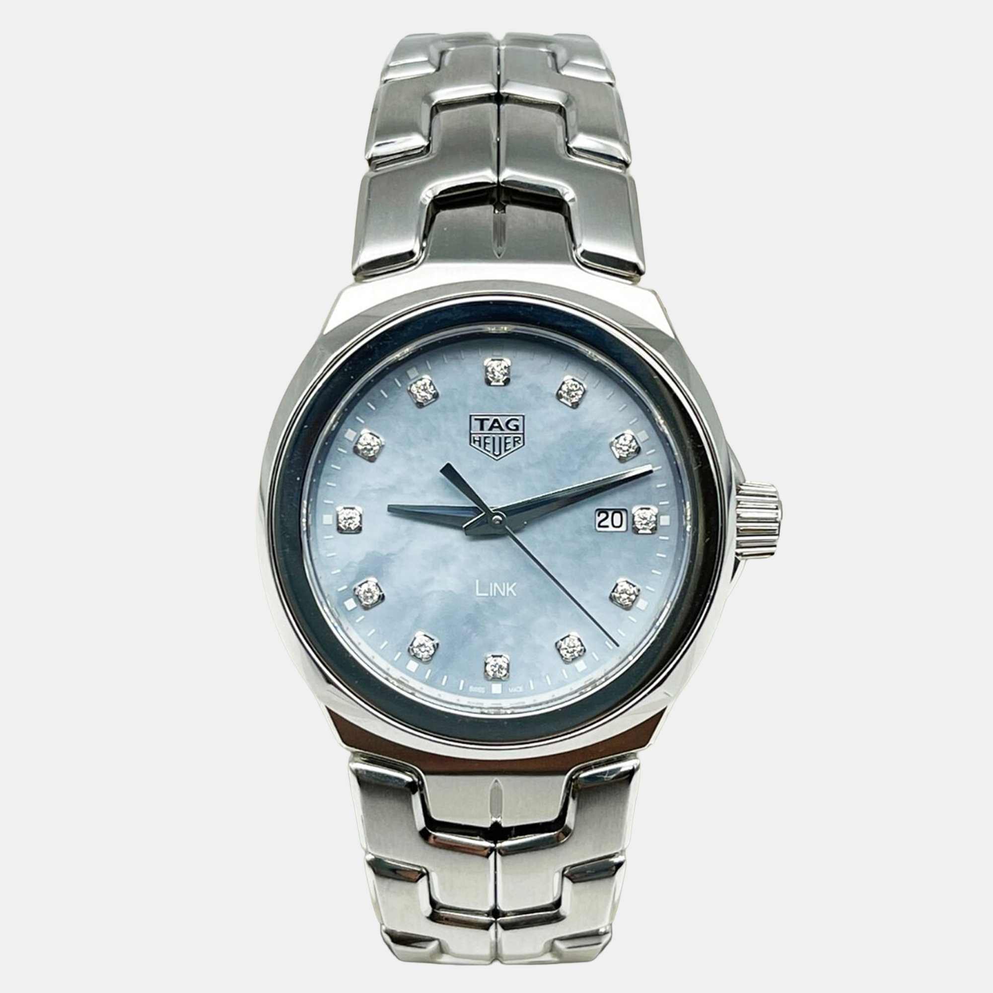 

Tag Heuer Link WBC1313.BA0600 Quartz Blue MOP Diamond Stainless Steel Women's Wristwatch