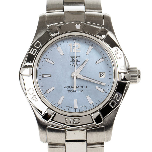 Tag Heuer Blue Stainless Steel Aquaracer Women's Wristwatch 28MM