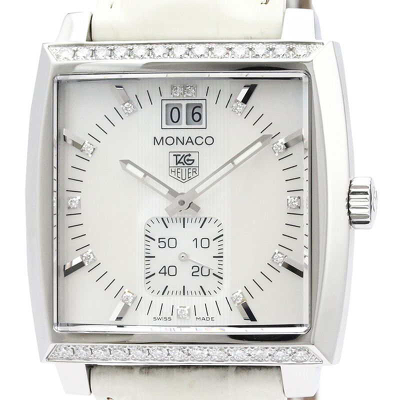 

Tag Heuer MOP Stainless Steel Diamond Monaco WAW1313 Women's Wristwatch, White