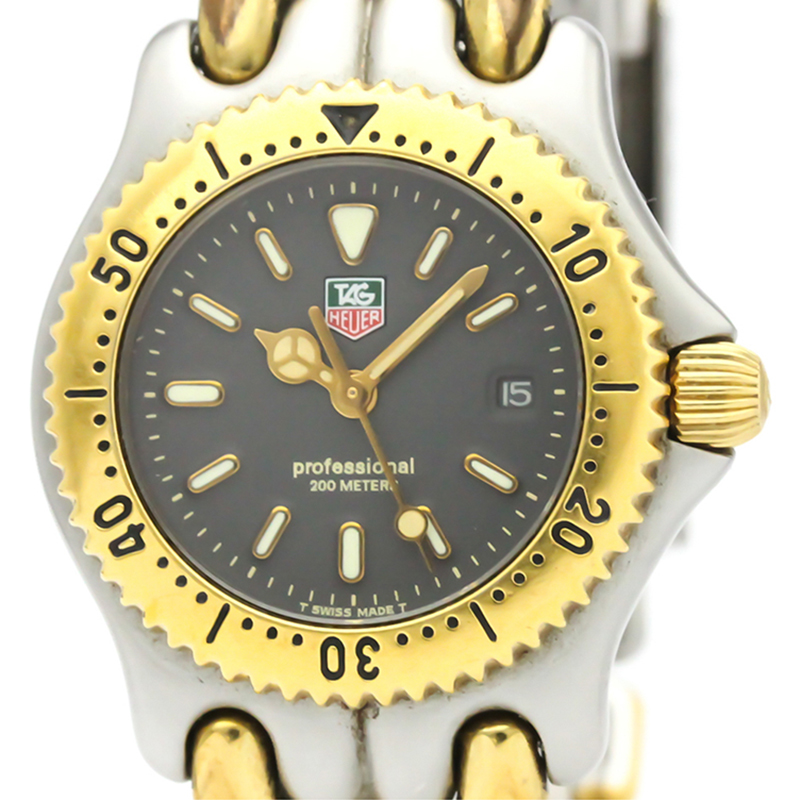 

Tag Heuer Gray Gold Pleated Stainless Steel Sel Professional, Grey