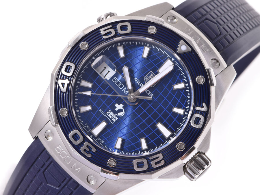 

Tag Heuer Blue Stainless Steel Aquaracer WAJ2116 Dicaprio Limited Men's Wristwatch