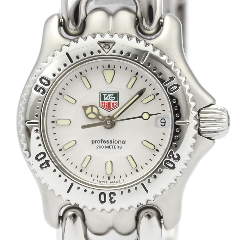 Pre Owned Tag Heuer White Stainless Steel WG1412 Professional Women's Wristwatch 24MM