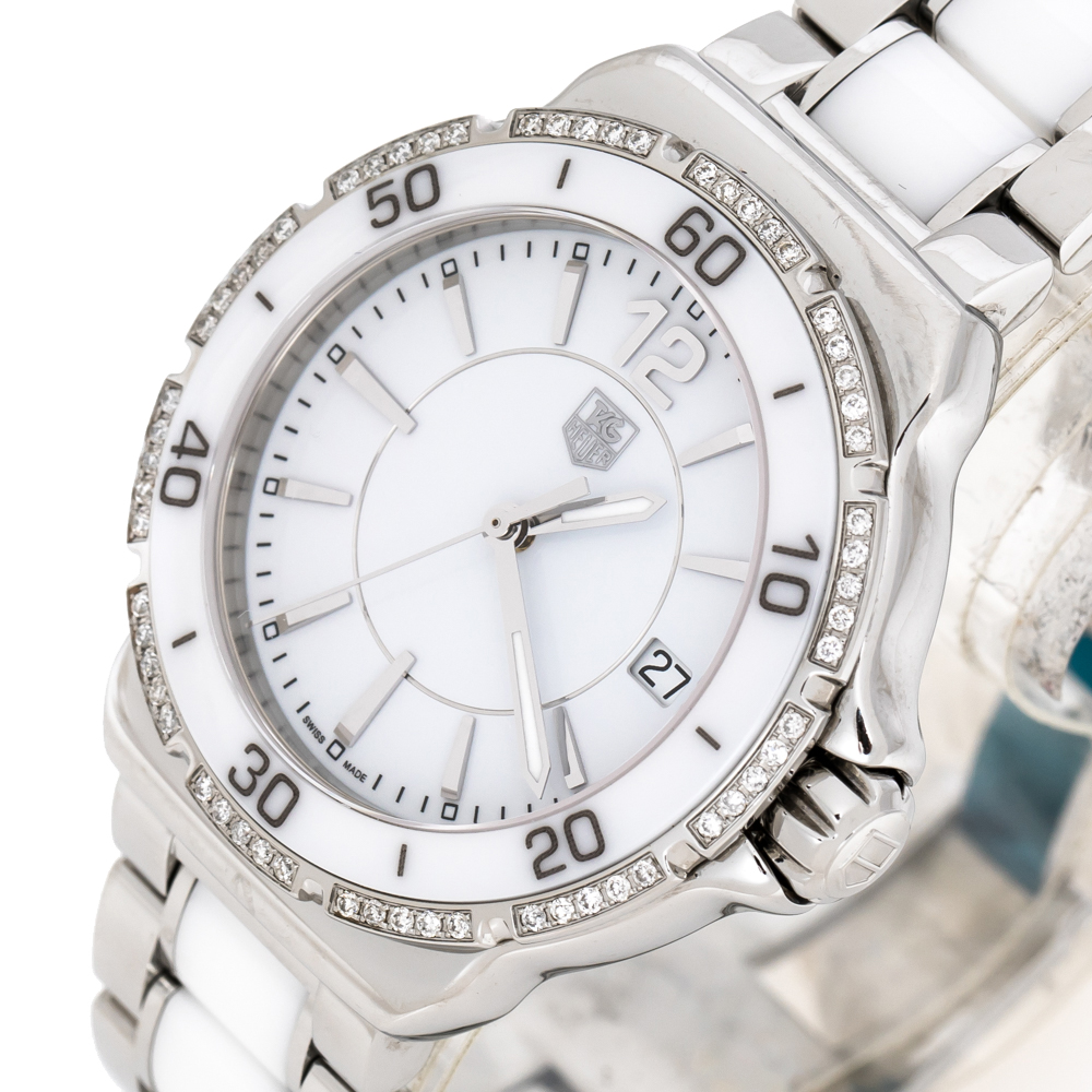 

Tag Heuer White Stainless Steel Ceramic Diamond Formula, Silver