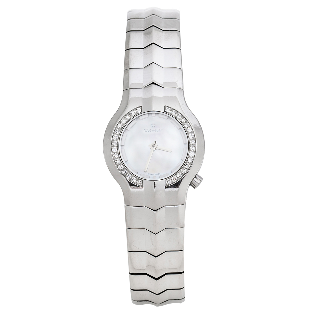 Pre Owned Tag Heuer Mother Of Pearl Stainless Steel Diamond Alter Ego WP1414.BA0754 Women's Wristwatch 25 mm