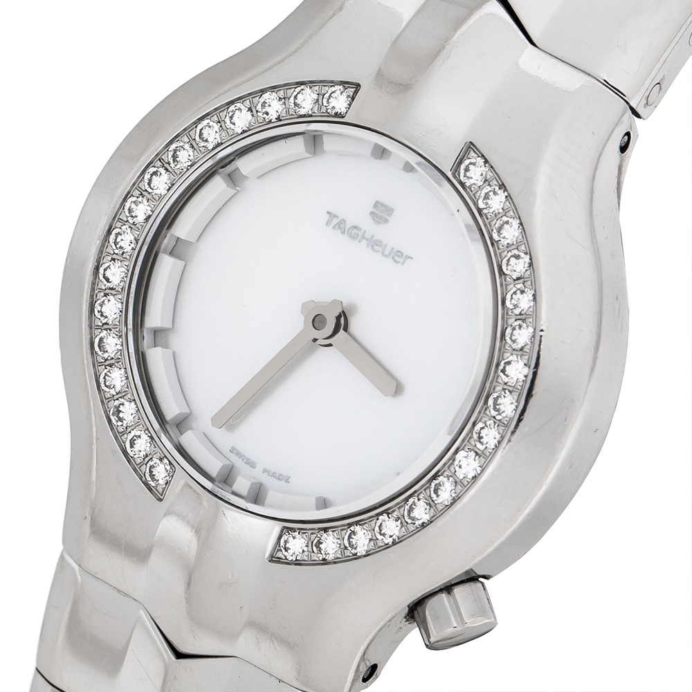 

Tag Heuer Mother Of Pearl Stainless Steel Diamond Alter Ego WP1414.BA0754 Women's Wristwatch, Silver