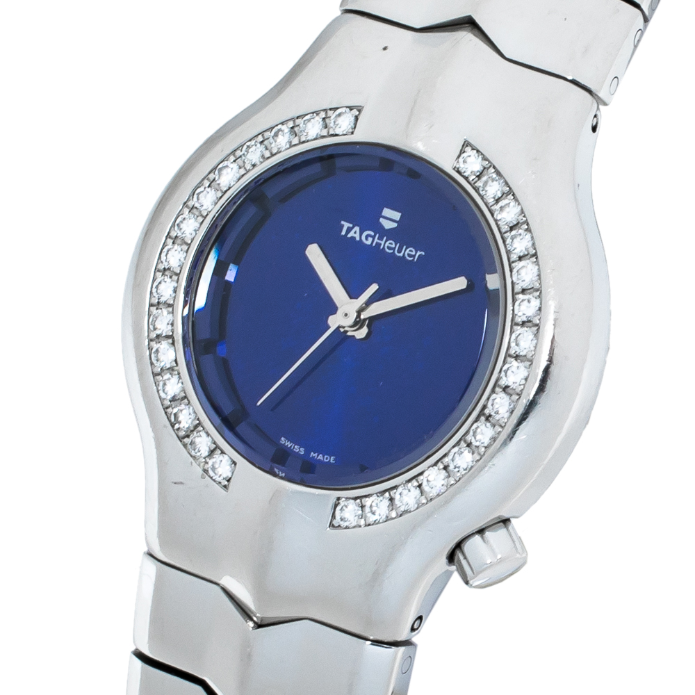 

TAG Heuer Blue Stainless Steel Diamond Alter Ego WP1316 Women's Wristwatch, Silver