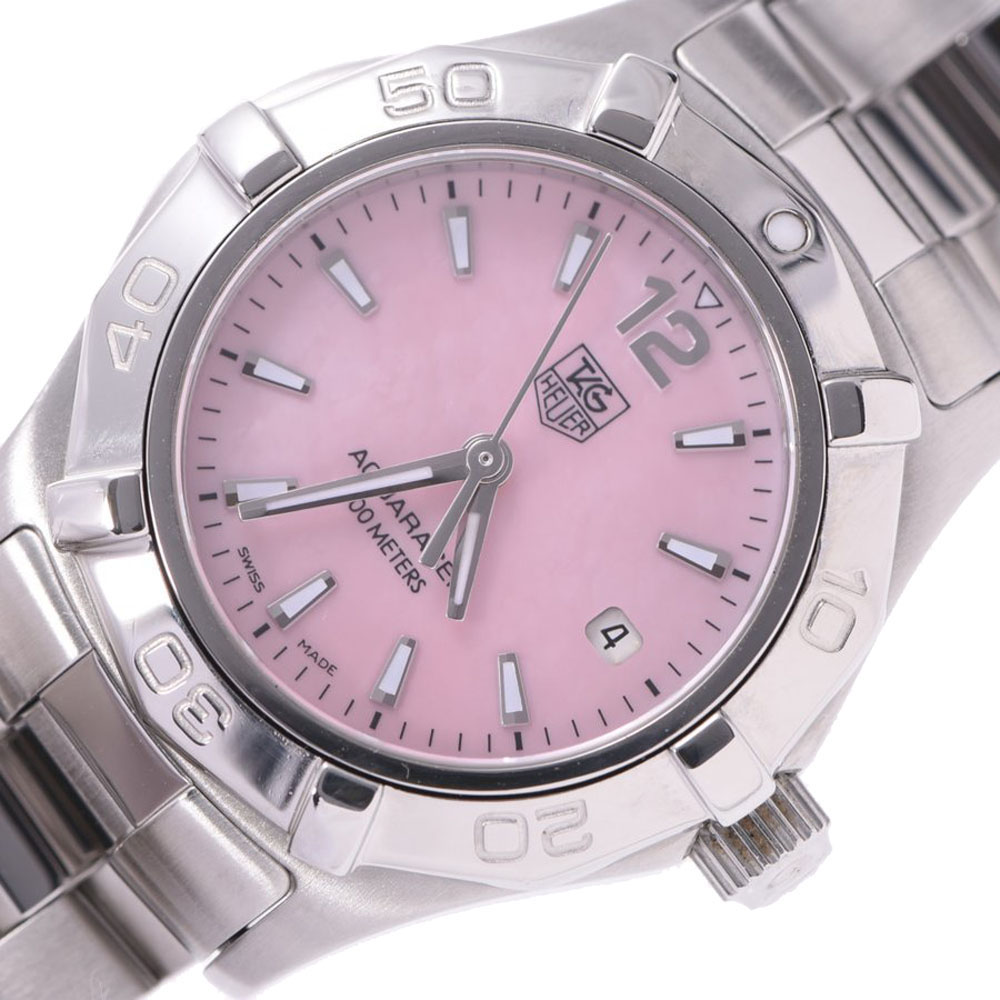 

Tag Heuer Pink Stainless Steel Aquaracer WAF1418 Women's Wristwatch