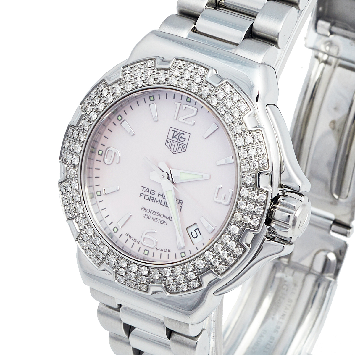 

Tag Heuer Pink Mother of Pearl Stainless Steel Diamond Formula