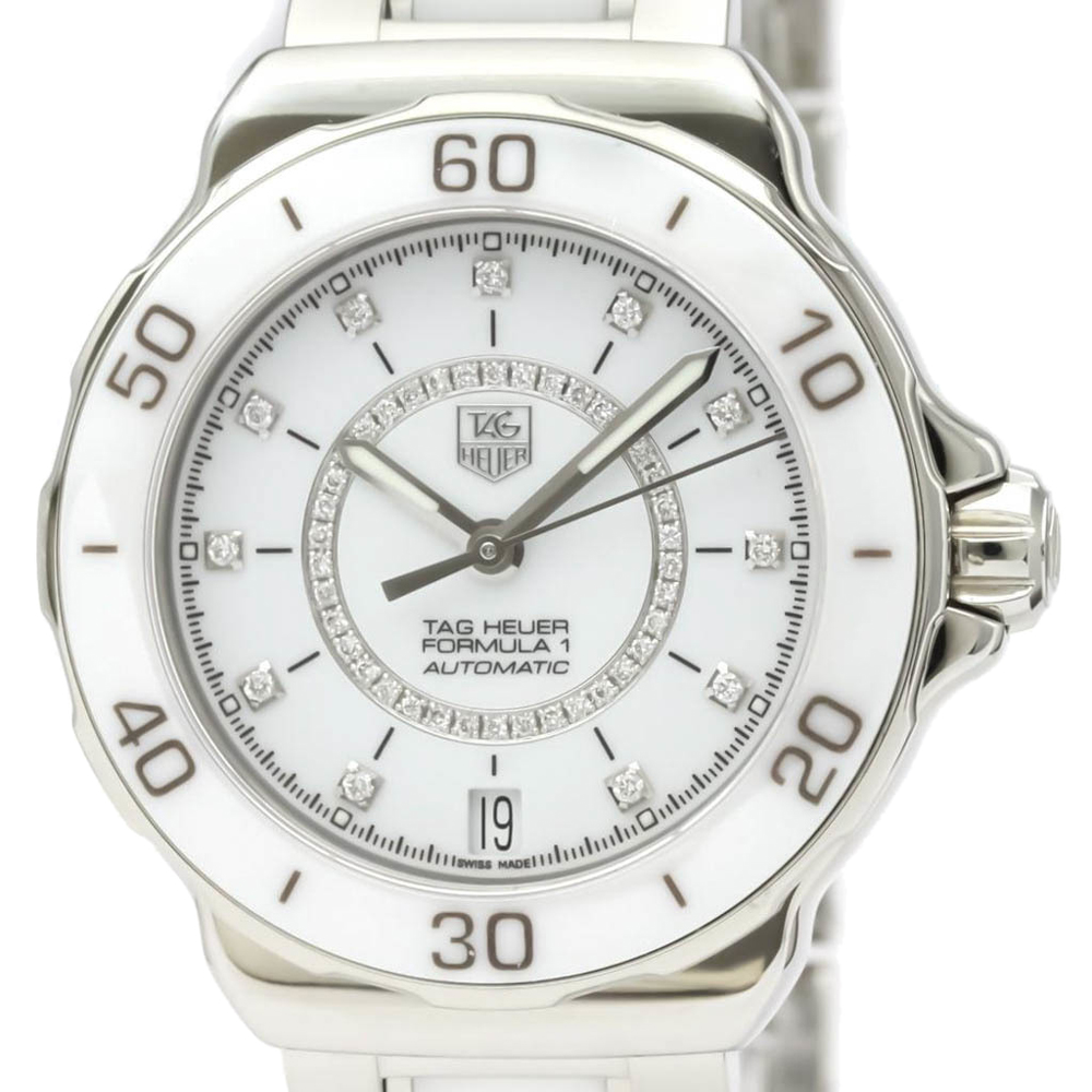 

Tag Heuer MOP Diamonds Stainless Steel Formula 1 Automatic WAU2211 Women's Wristwatch 35 MM, White
