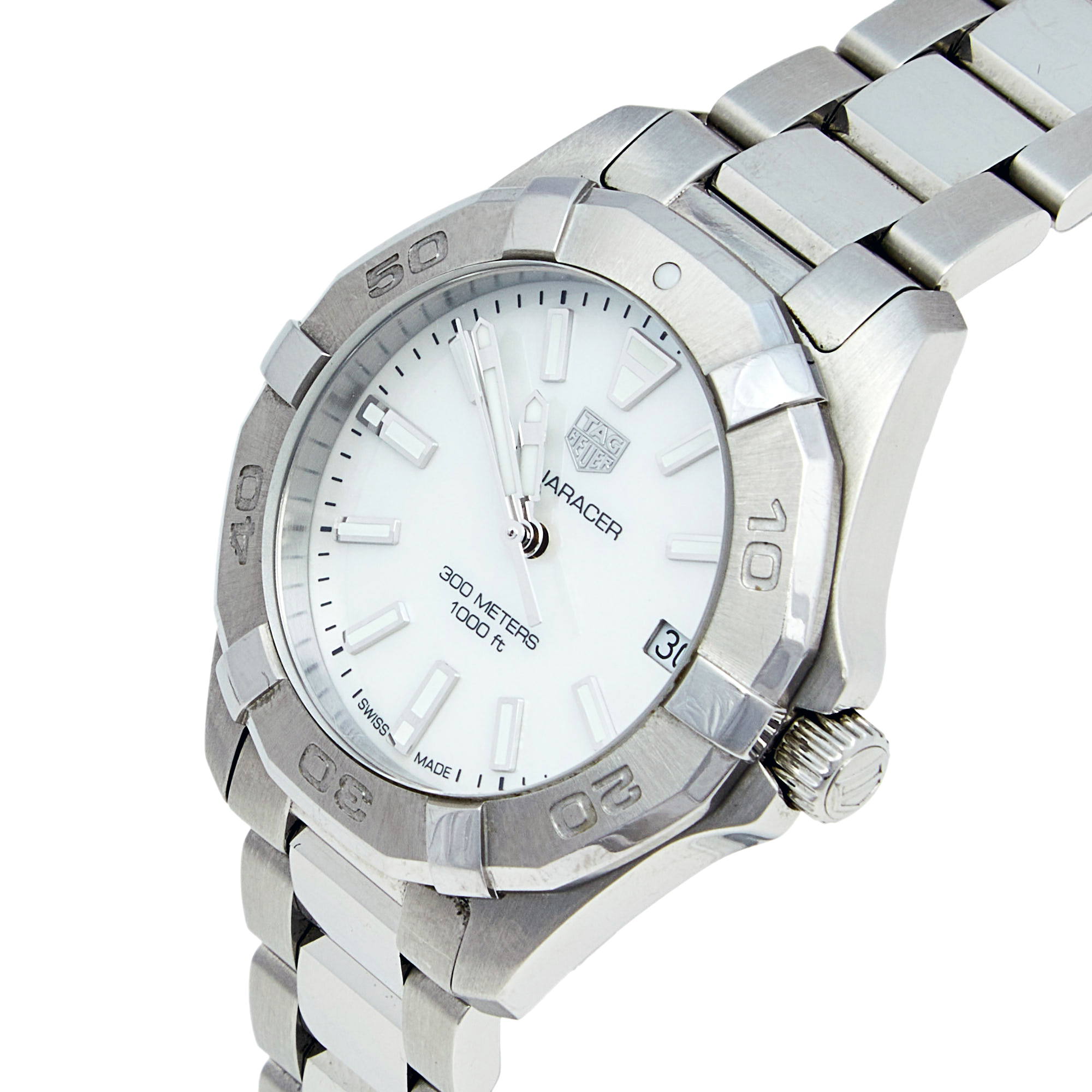 

TAG Heuer Mother of Pearl Stainless Steel Aquaracer WBD1311 Women's Wristwatch, White