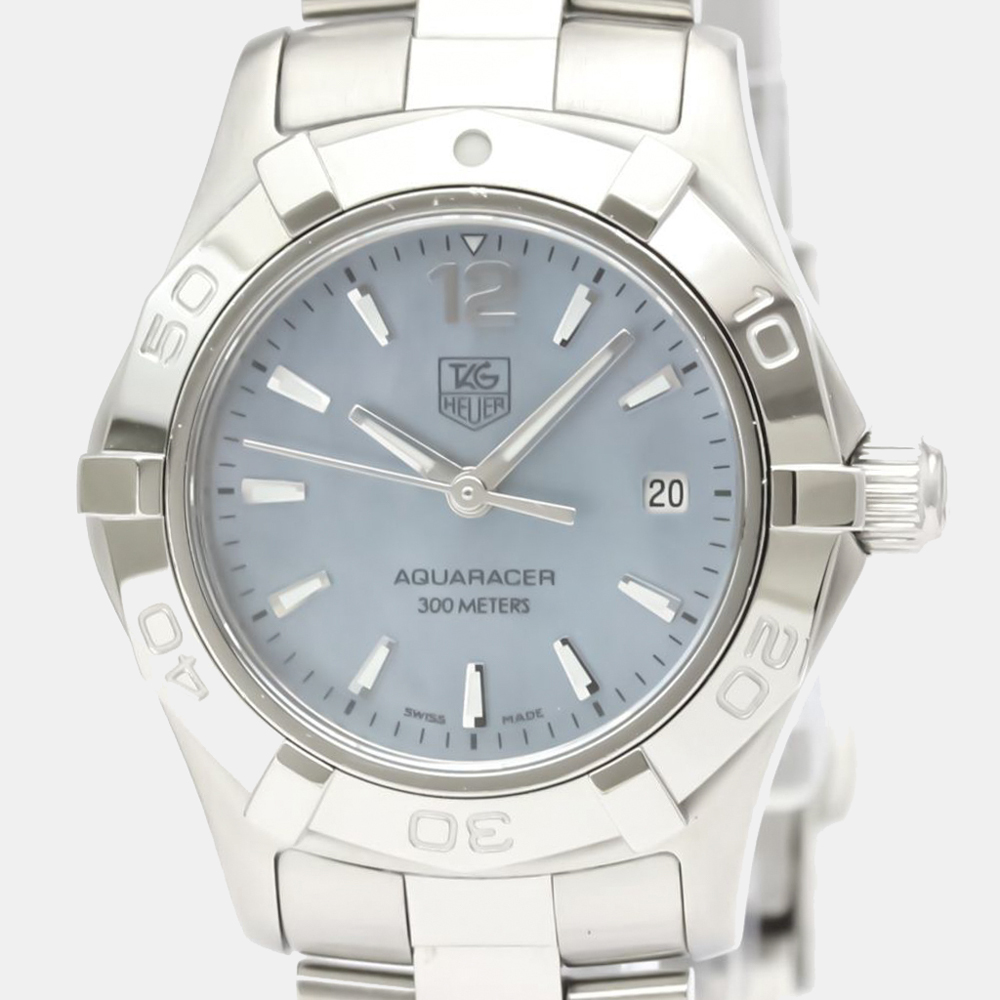 

Tag Heuer MOP Stainless Steel Aquaracer Quartz WAF1417 Women's Wristwatch 27 mm, Blue