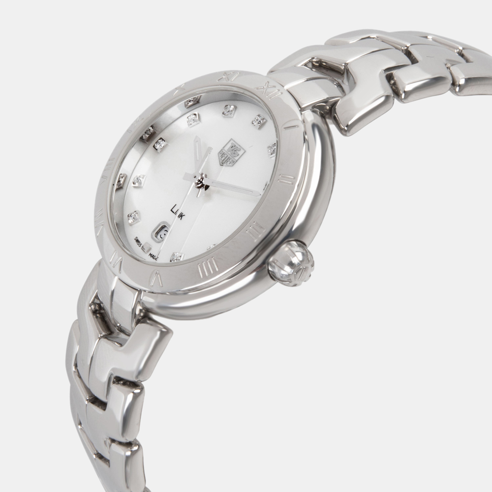 

Tag Heuer White Stainless Steel And Diamond Link WAT1417.BA0954 Quartz Women's Wristwatch 29 mm