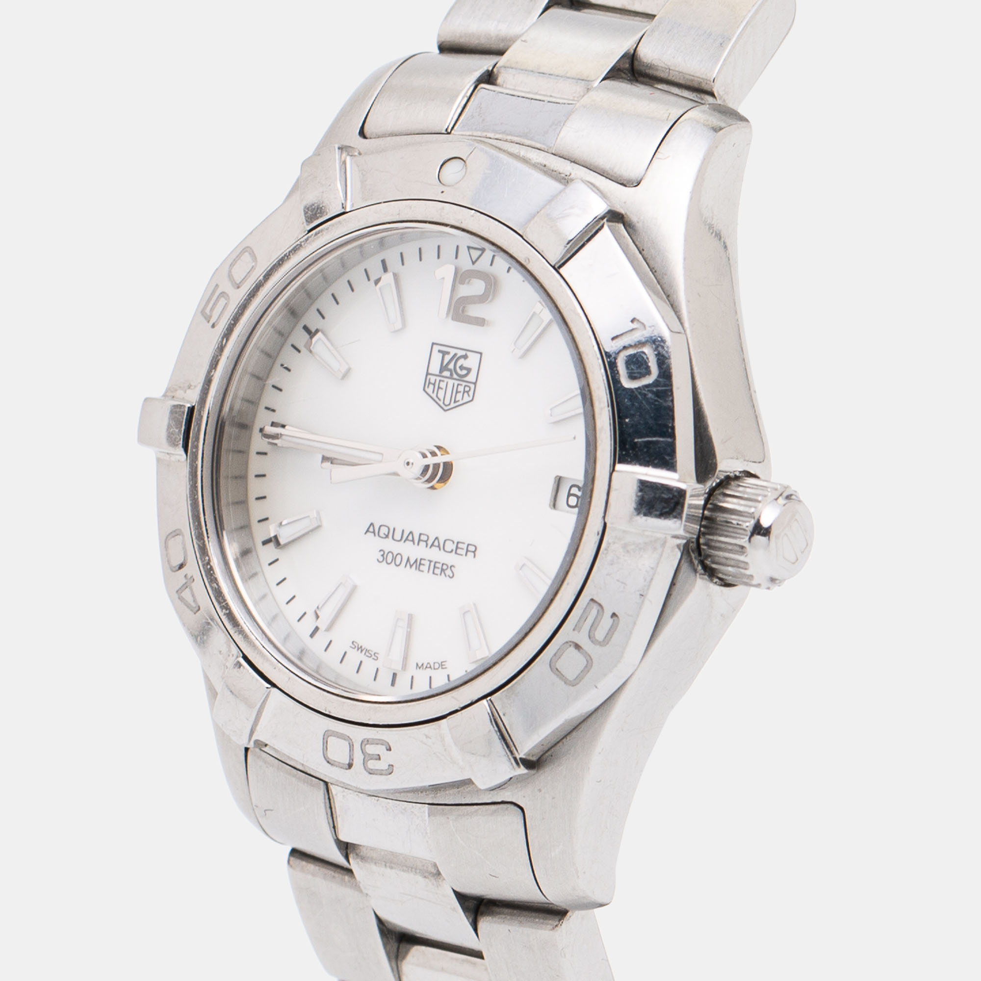 

Tag Heuer Mother of Pearl Stainless Steel Aquaracer WAF1414 Women's Wristwatch, White