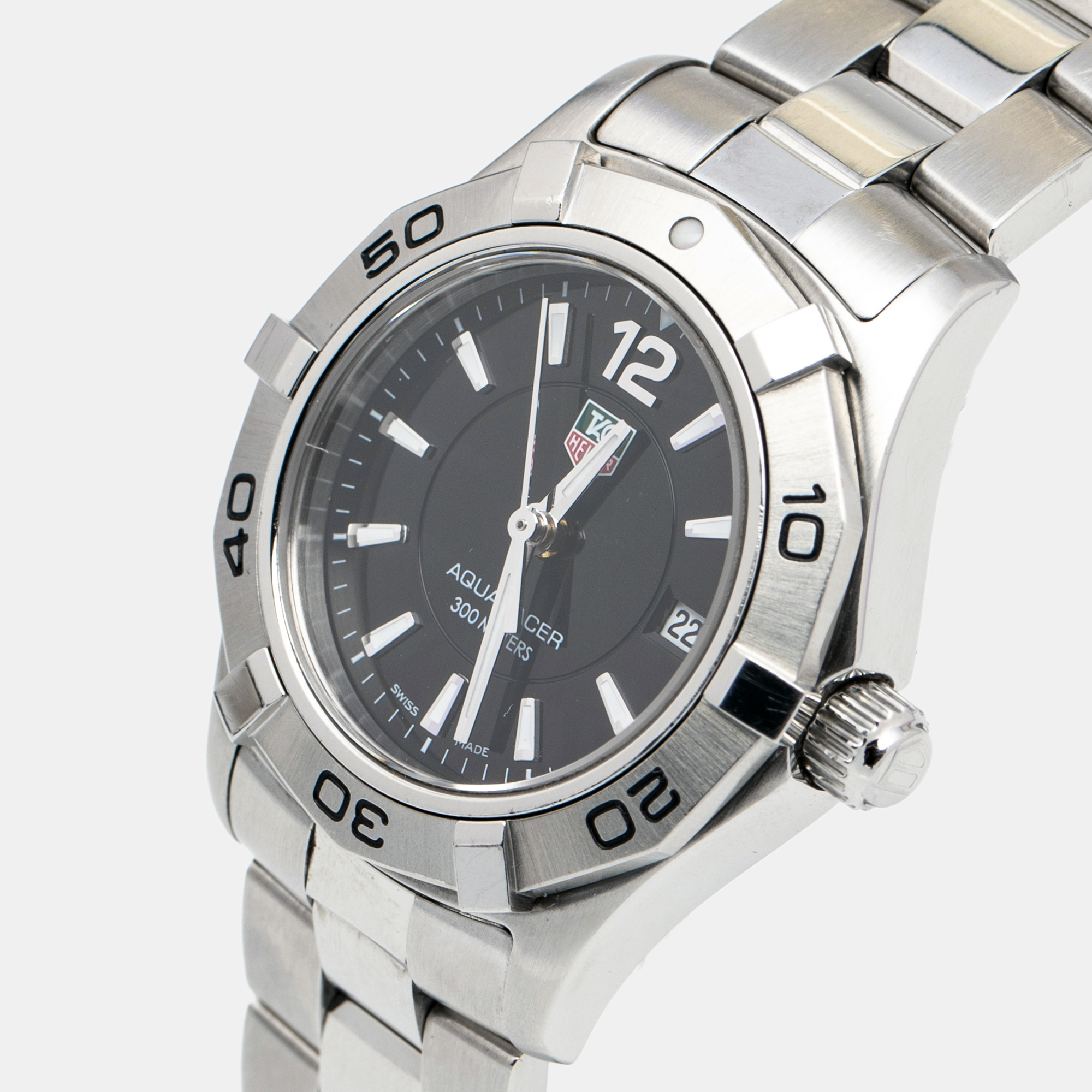 

Tag Heuer Black Stainless Steel Aquaracer WAF1410 Women's Wristwatch