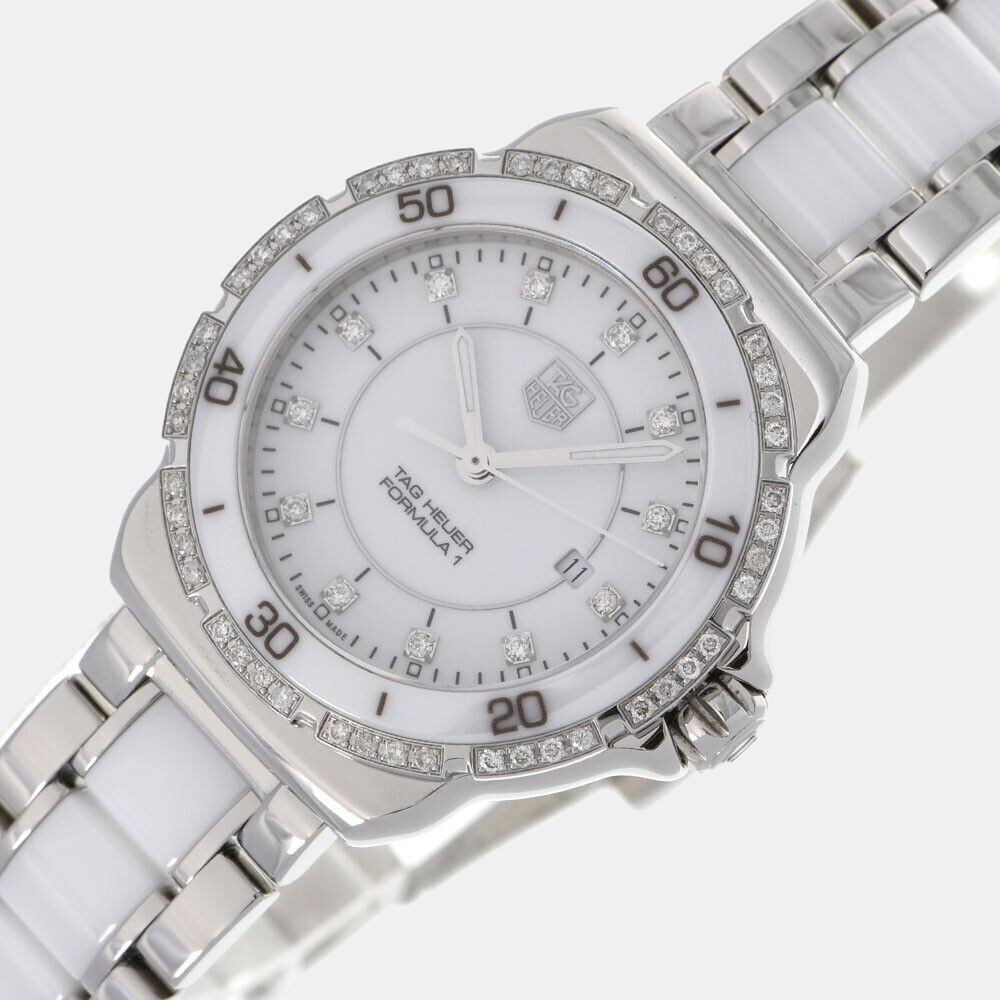 

Tag Heuer White Diamond Stainless Steel Formula 1 WAH1313.BA0868 Quartz Women's Wristwatch 32 mm