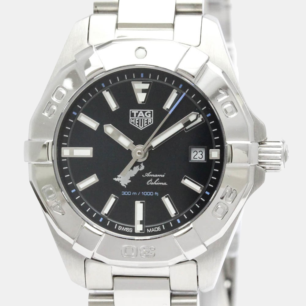 

Tag Heuer Black Stainless Steel Aquaracer WBD141 Quartz Women's Wristwatch 27 mm